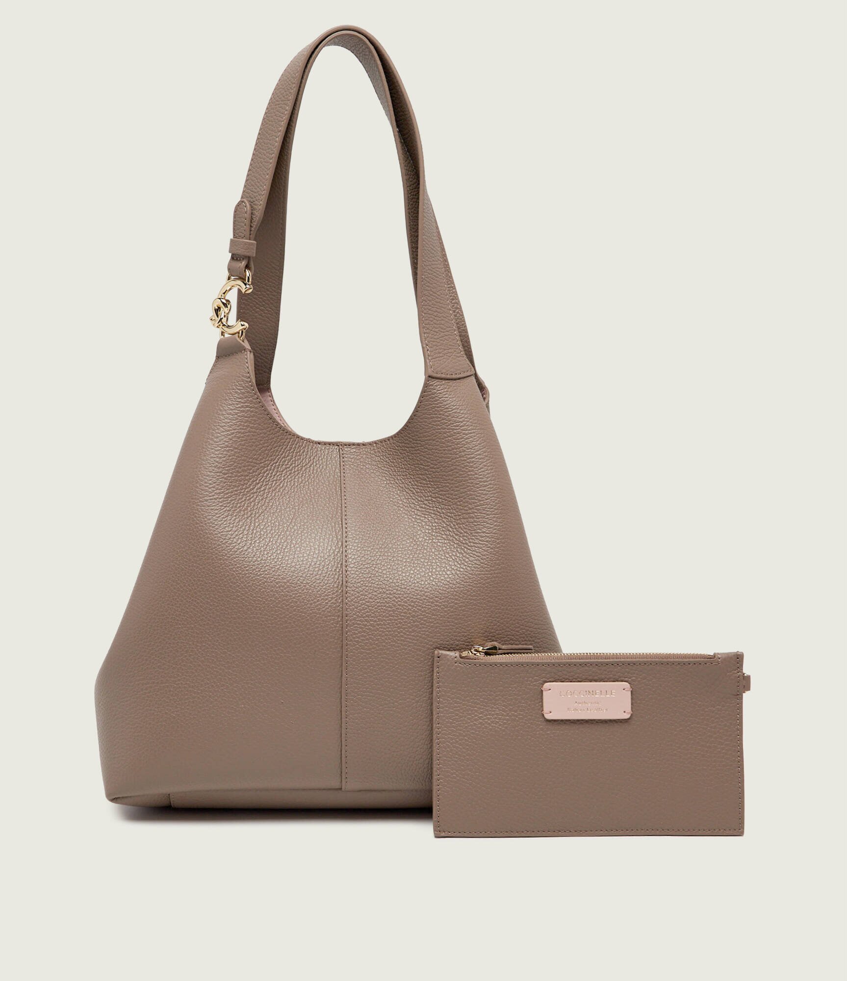 COCCINELLE De piele geantă shopper + borsetă C-Easy