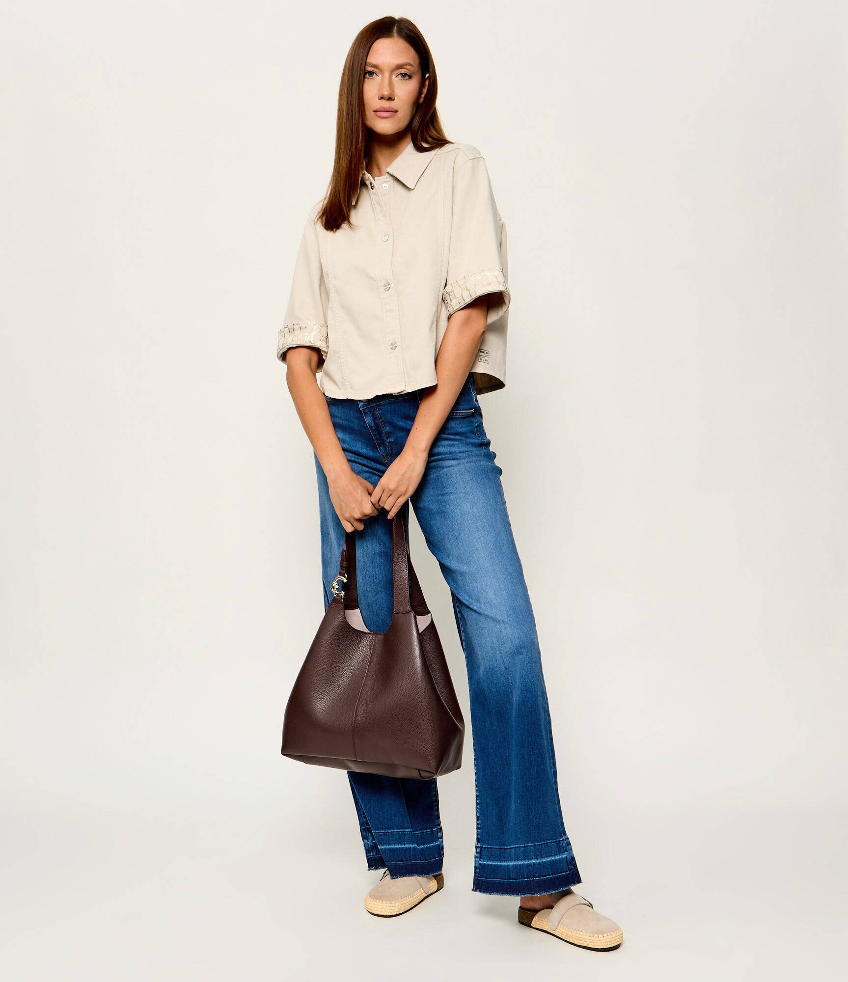 COCCINELLE De piele geantă shopper + borsetă C-Easy