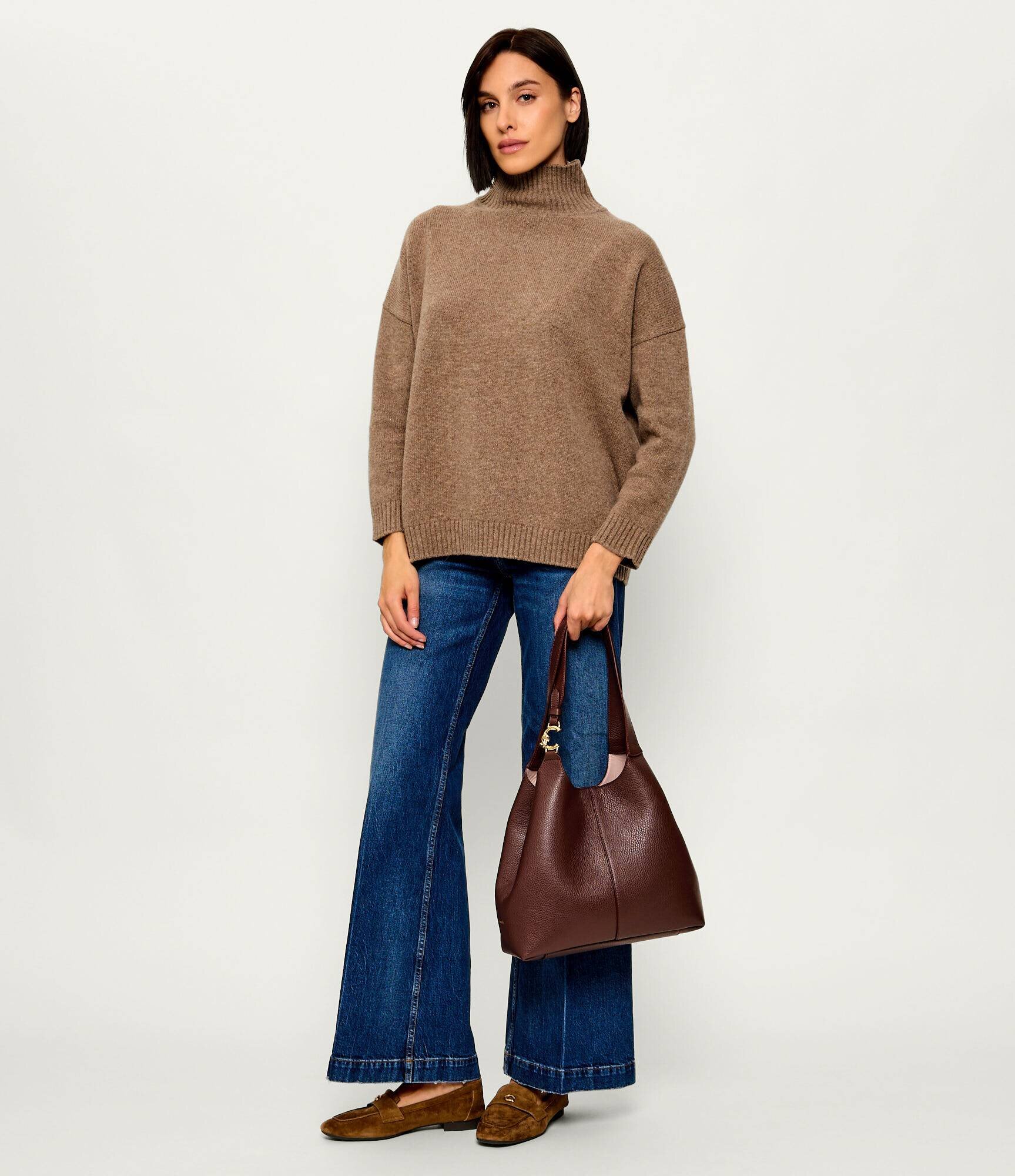 COCCINELLE De piele geantă shopper + borsetă C-Easy