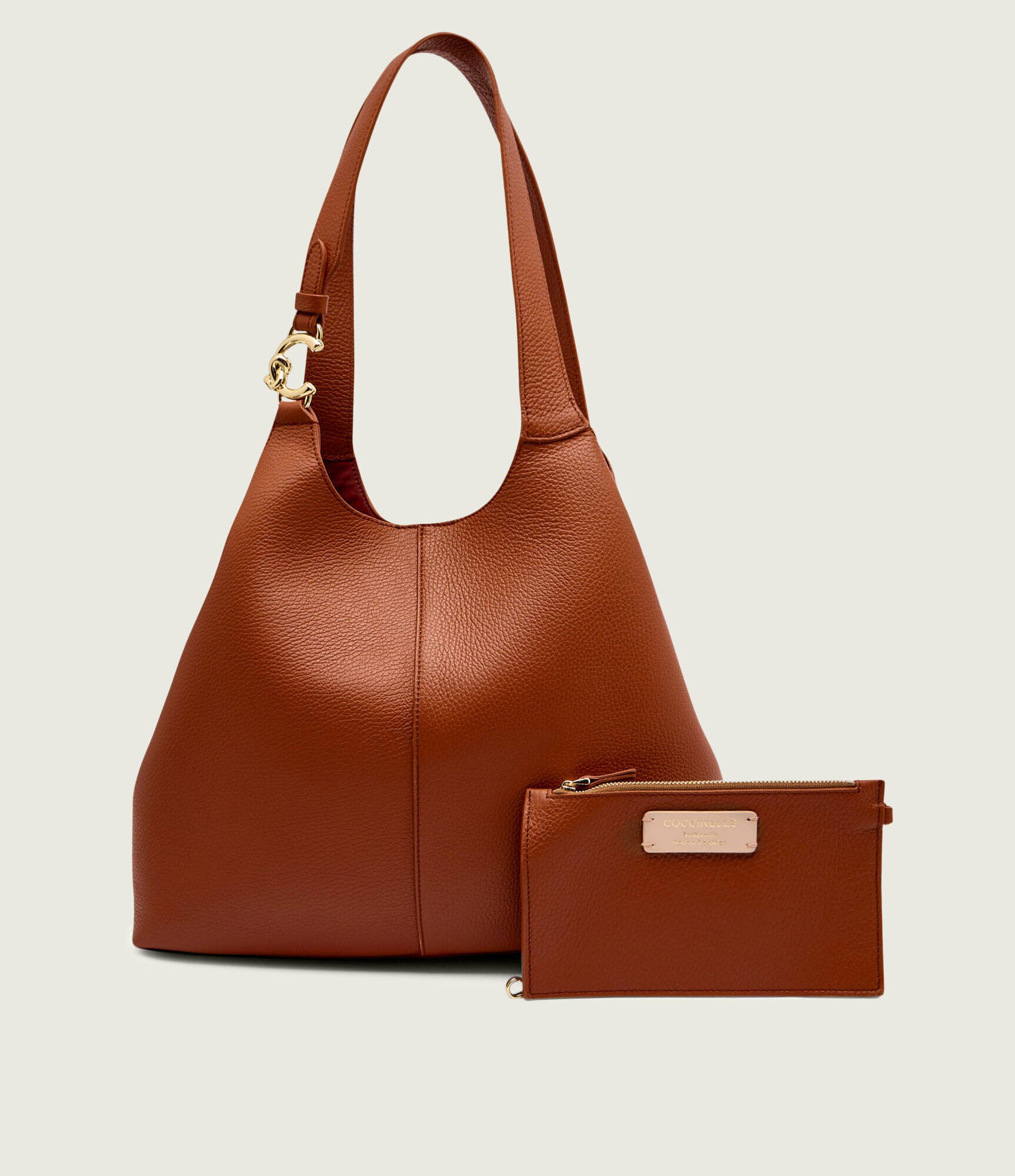 COCCINELLE De piele geantă shopper + borsetă C-EASY