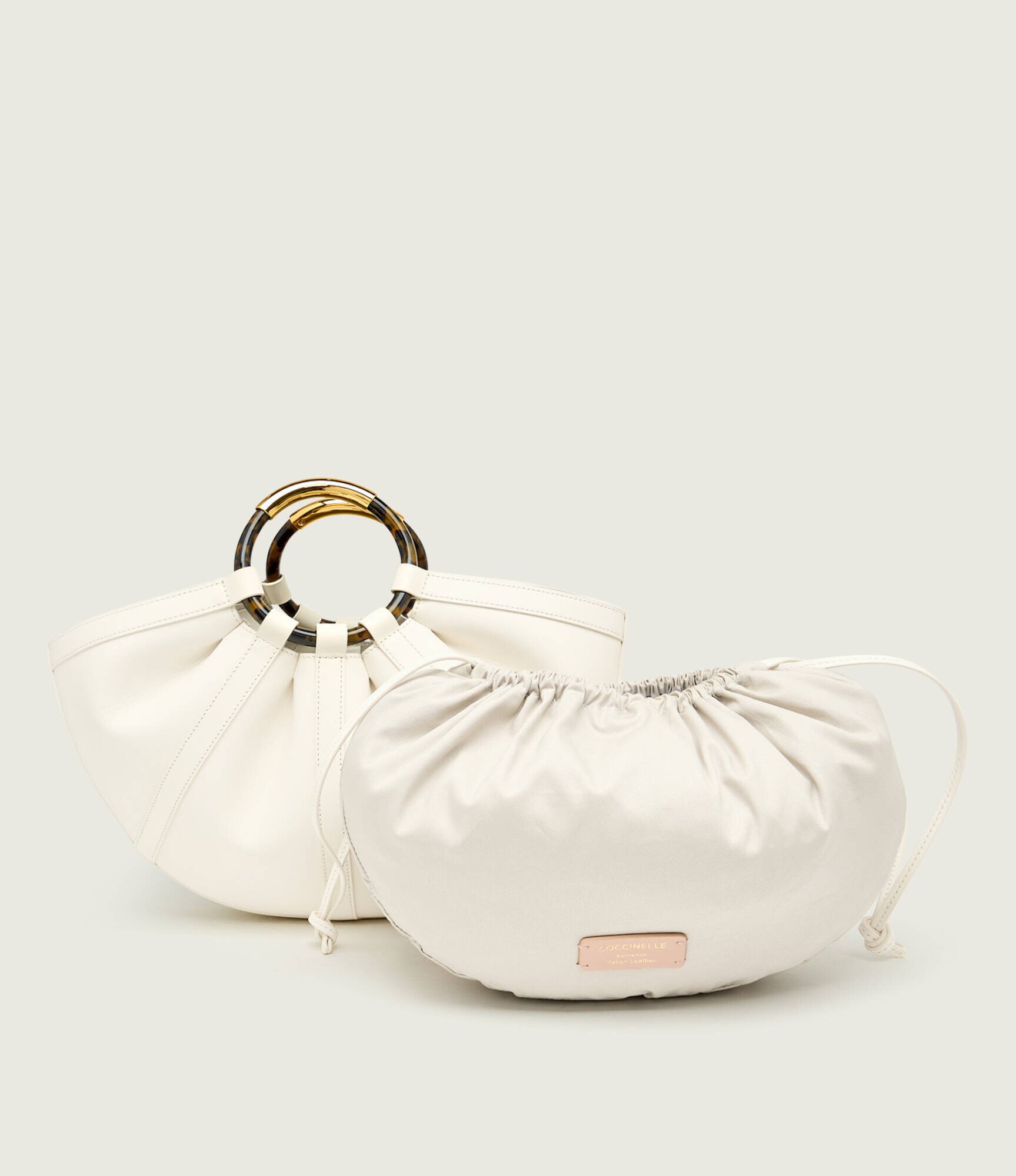 COCCINELLE De piele geantă shopper + borsetă Shell