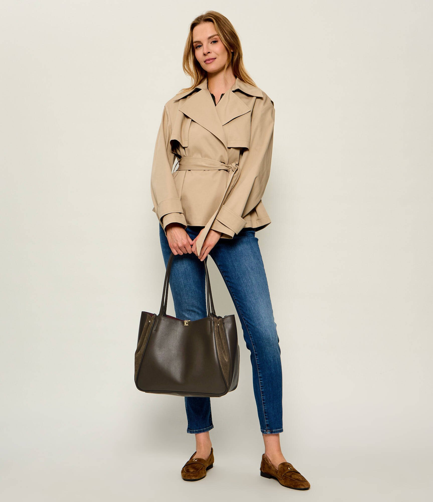 COCCINELLE De piele geantă shopper Pansy | piele întoarsă