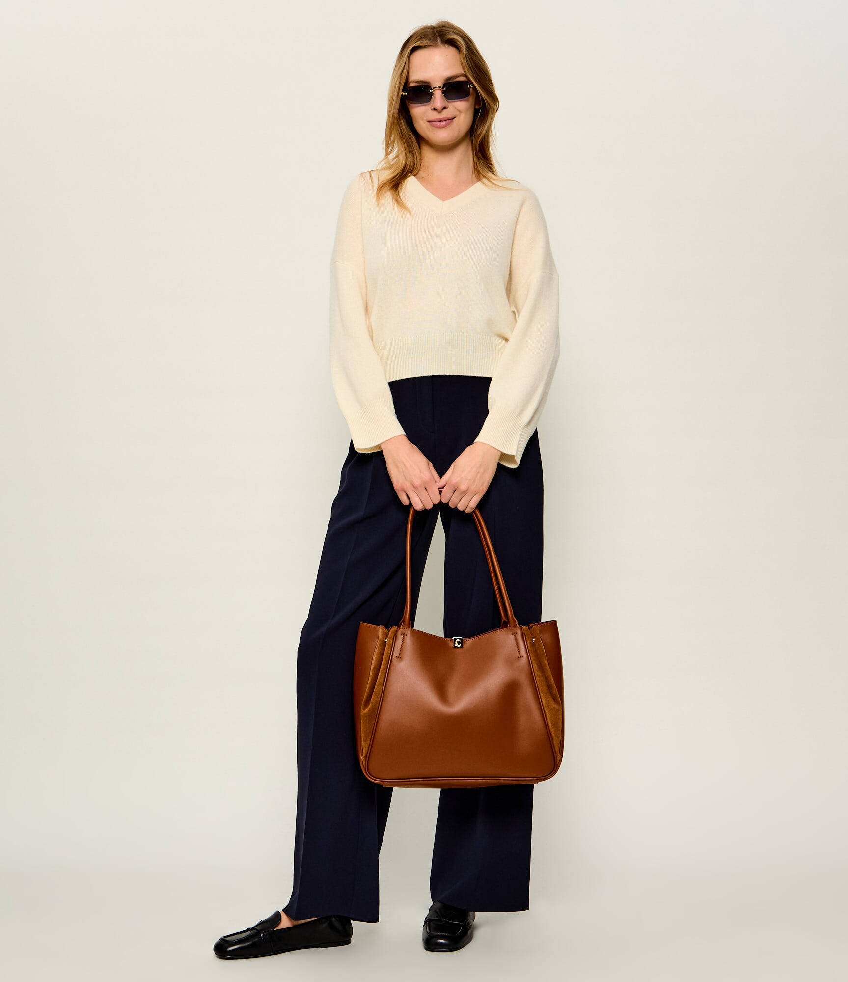 COCCINELLE De piele geantă shopper Pansy | piele întoarsă