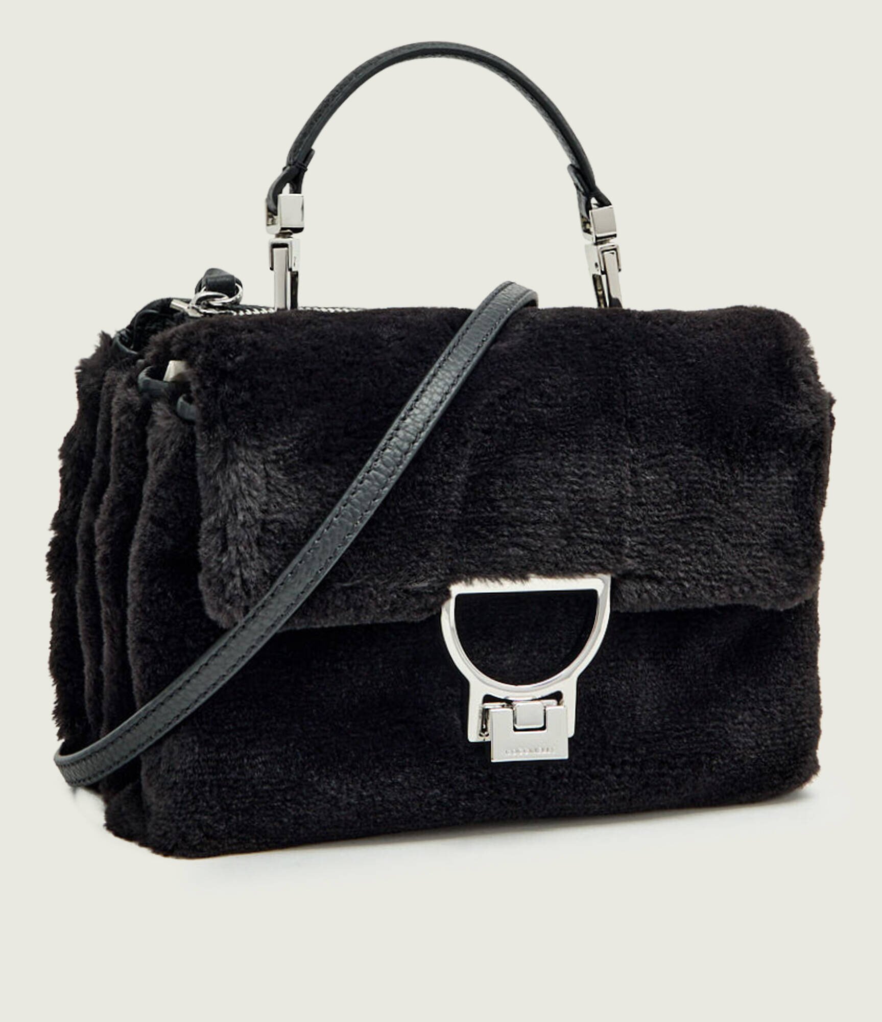 COCCINELLE Geantă pe umăr Arlettis | shearling cu adaos de piele