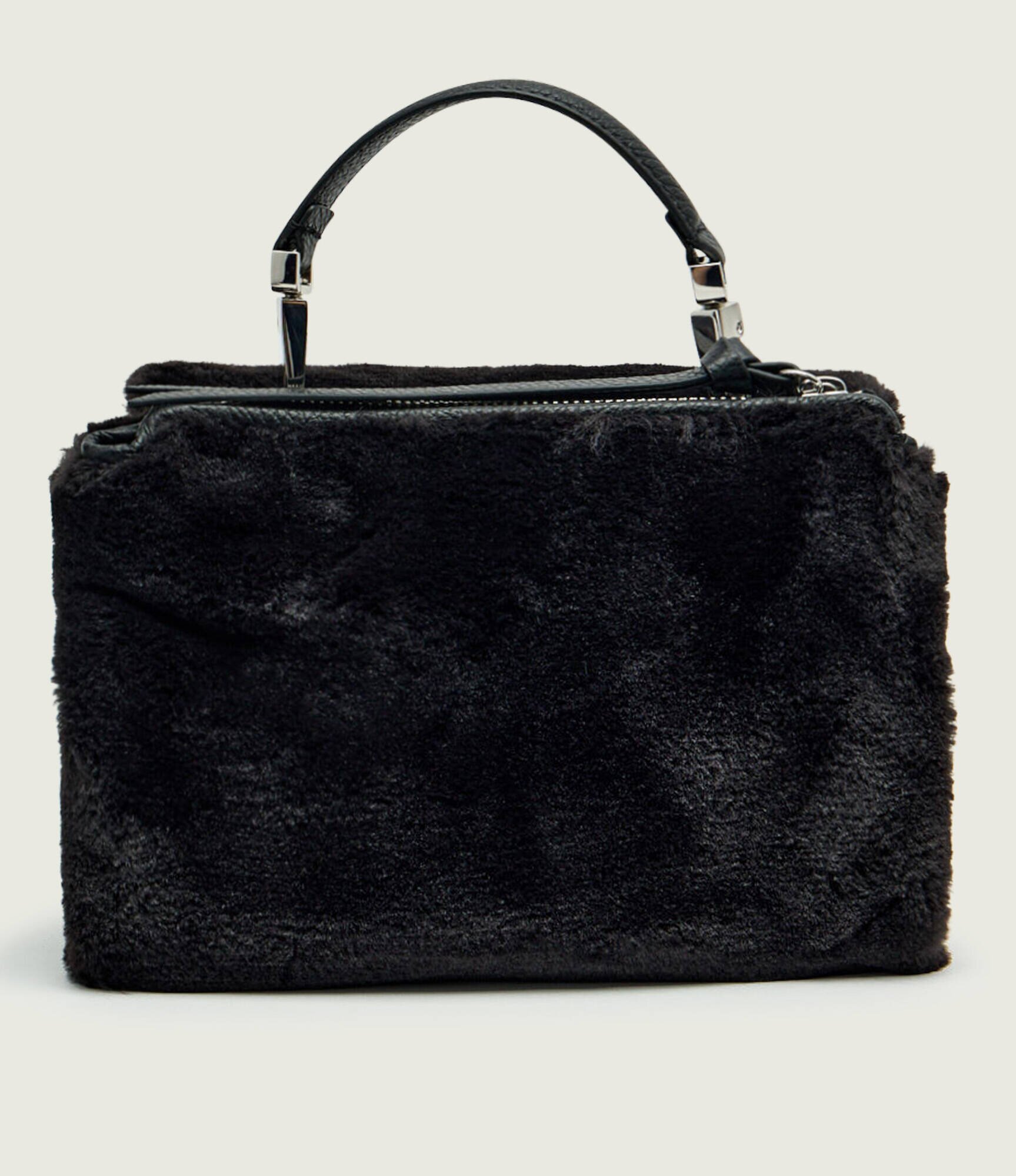 COCCINELLE Geantă pe umăr Arlettis | shearling cu adaos de piele