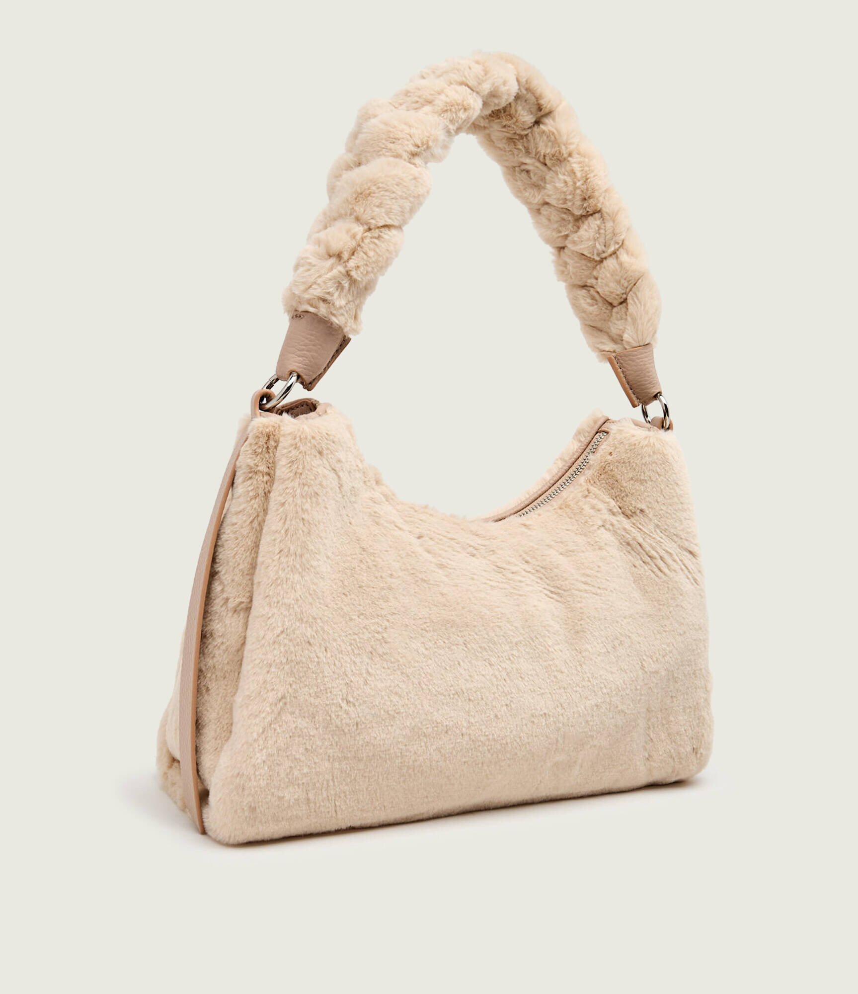 COCCINELLE Geantă pe umăr Boheme | shearling cu adaos de piele