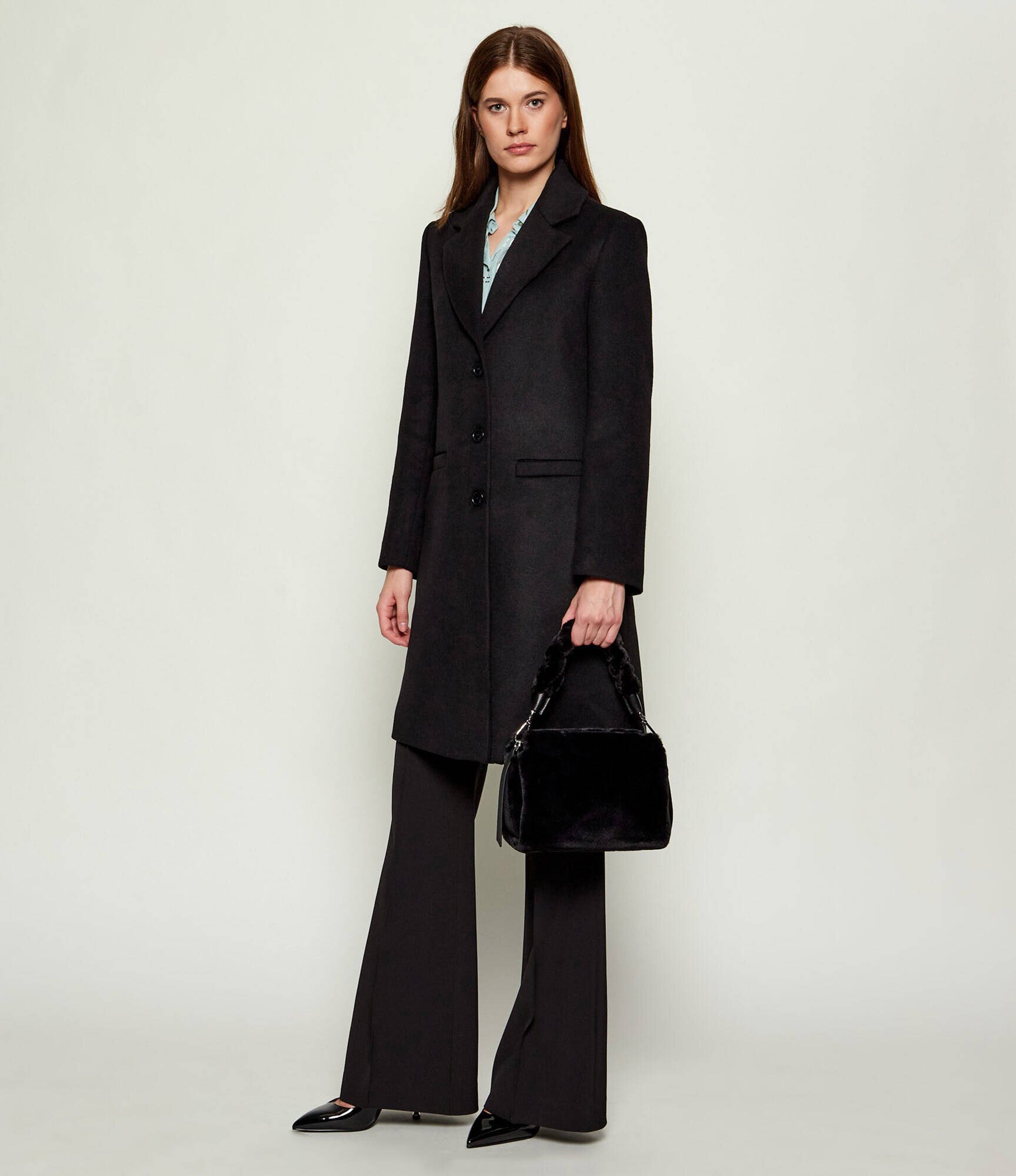 COCCINELLE Geantă pe umăr Boheme | shearling cu adaos de piele