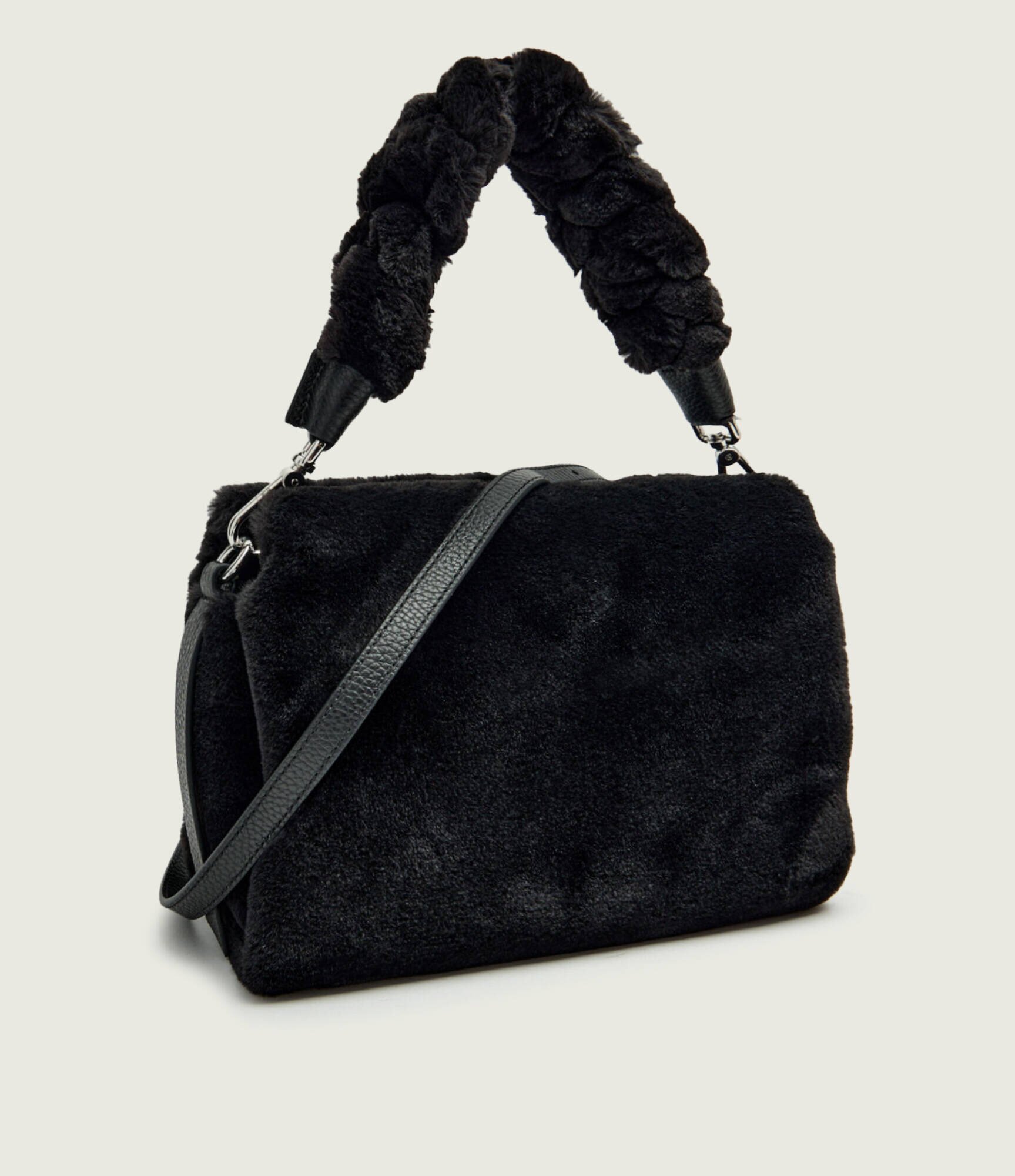 COCCINELLE Geantă pe umăr Boheme | shearling cu adaos de piele