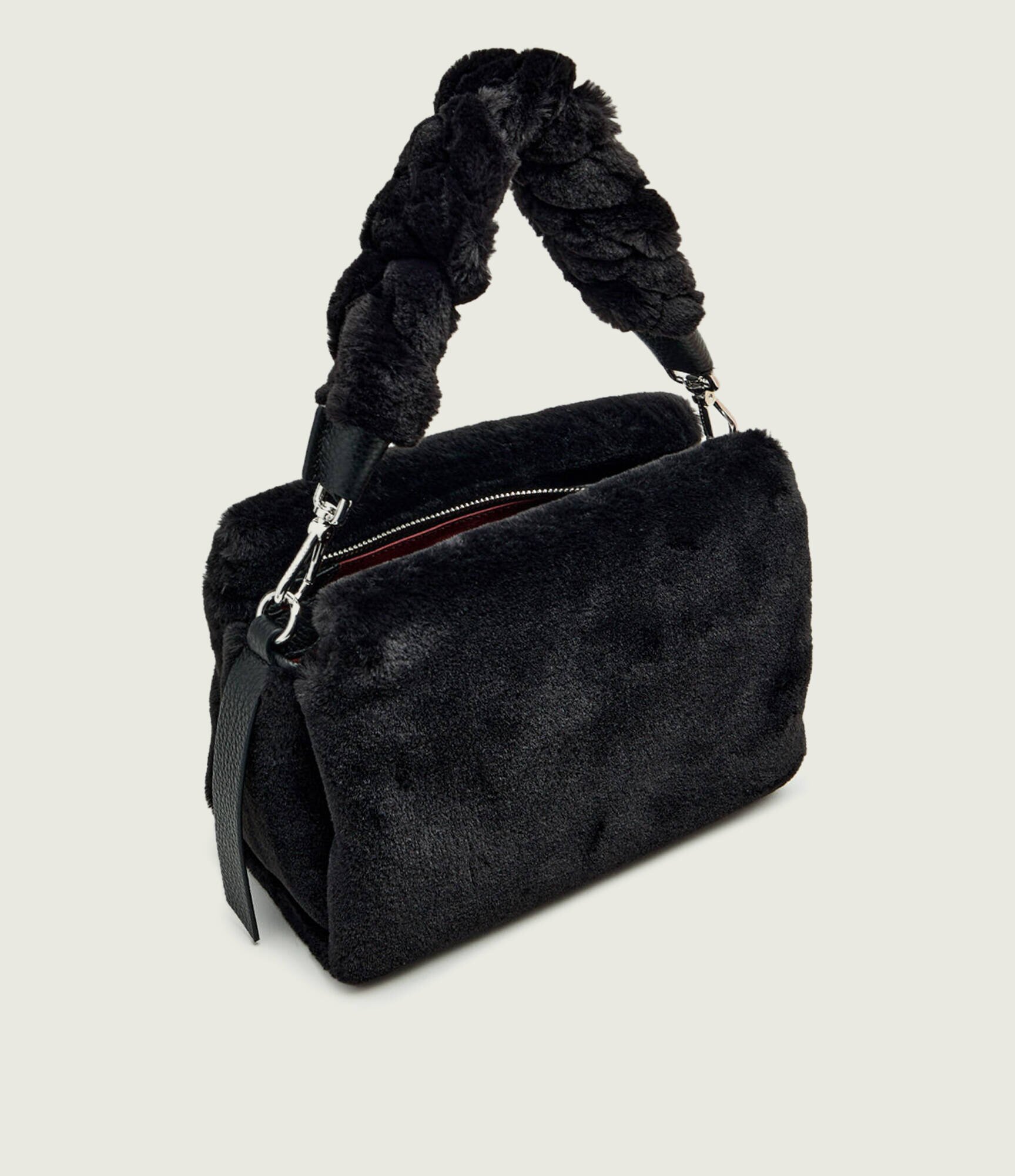 COCCINELLE Geantă pe umăr Boheme | shearling cu adaos de piele