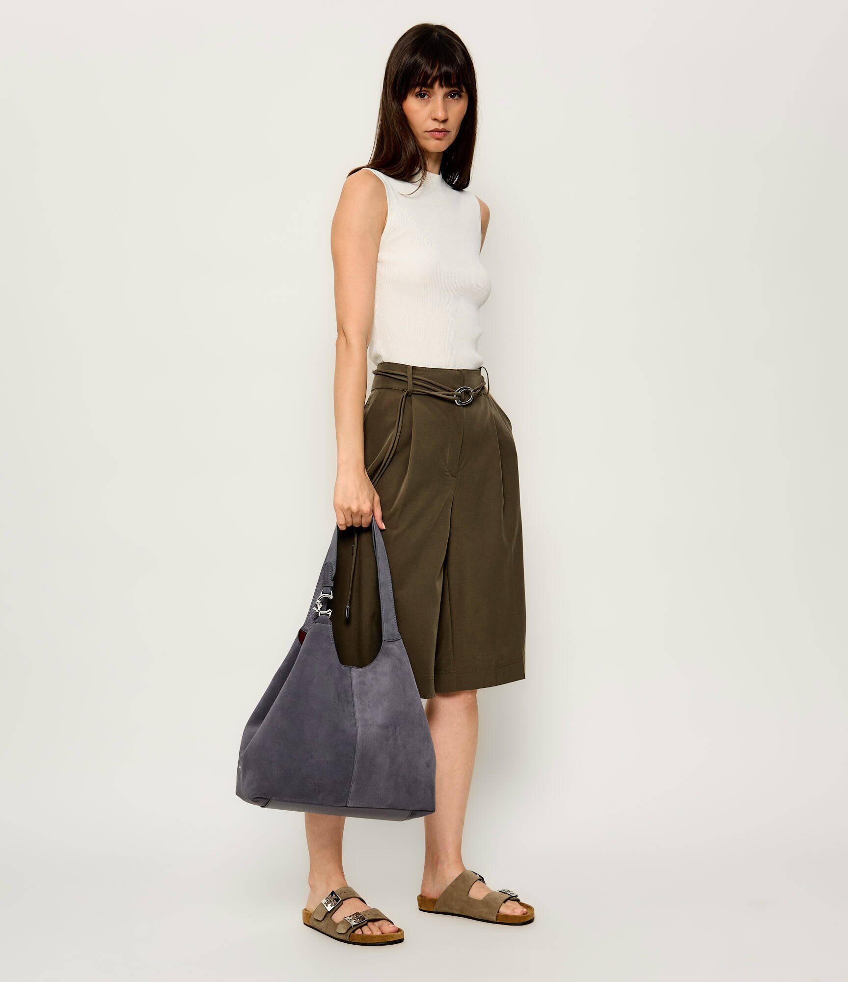 COCCINELLE Geantă shopper + borsetă C-Easy | piele întoarsă