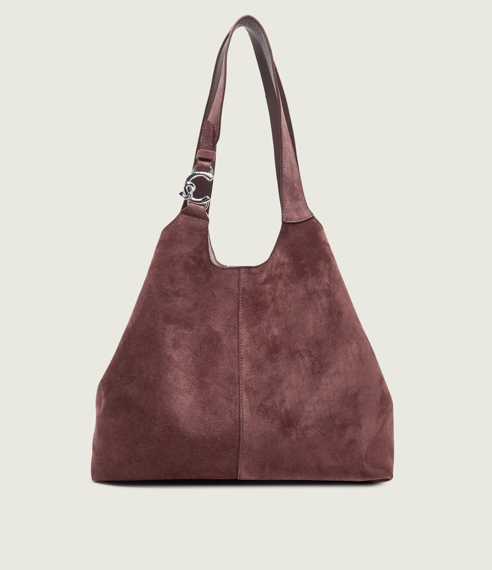 COCCINELLE Geantă shopper + borsetă C-Easy | piele întoarsă