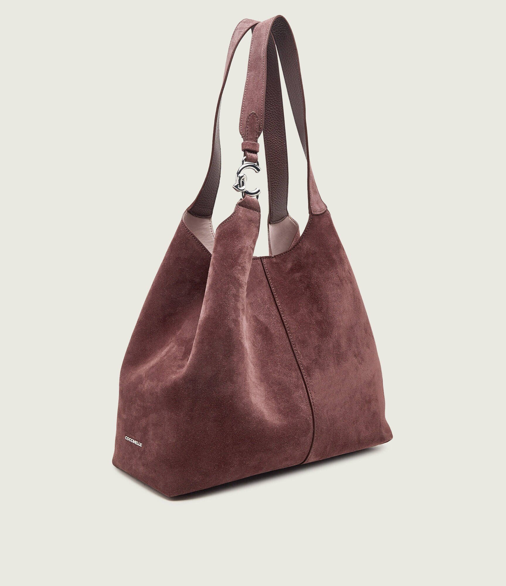 COCCINELLE Geantă shopper + borsetă C-Easy | piele întoarsă