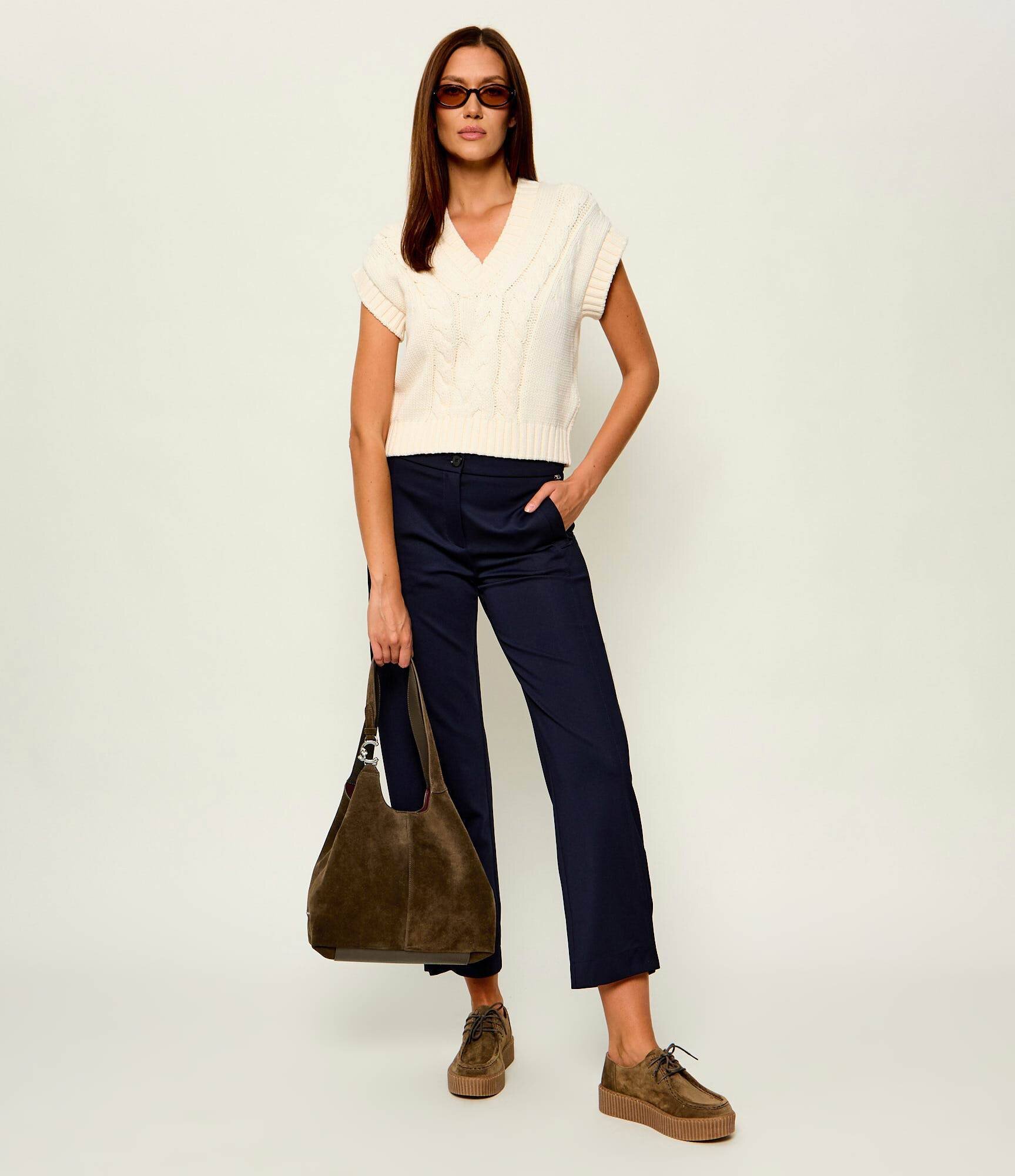 COCCINELLE Geantă shopper + borsetă C-Easy | piele întoarsă