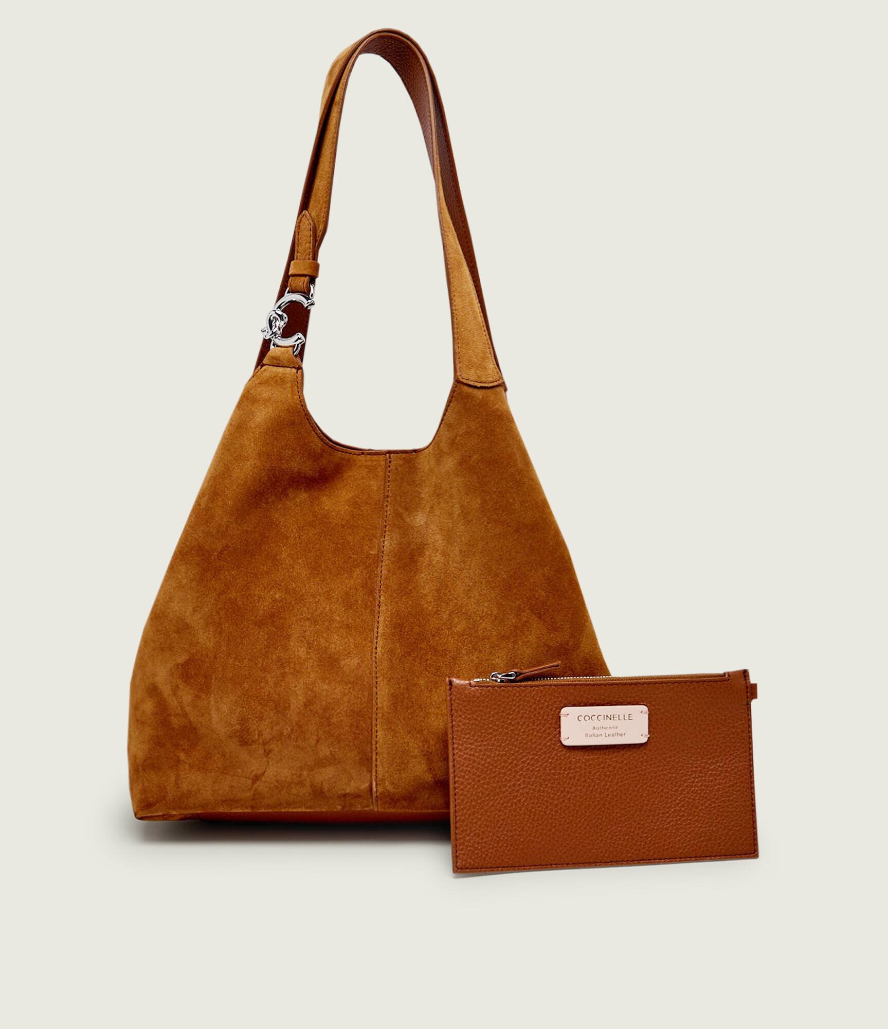 COCCINELLE Geantă shopper + borsetă C-Eeasy | piele întoarsă