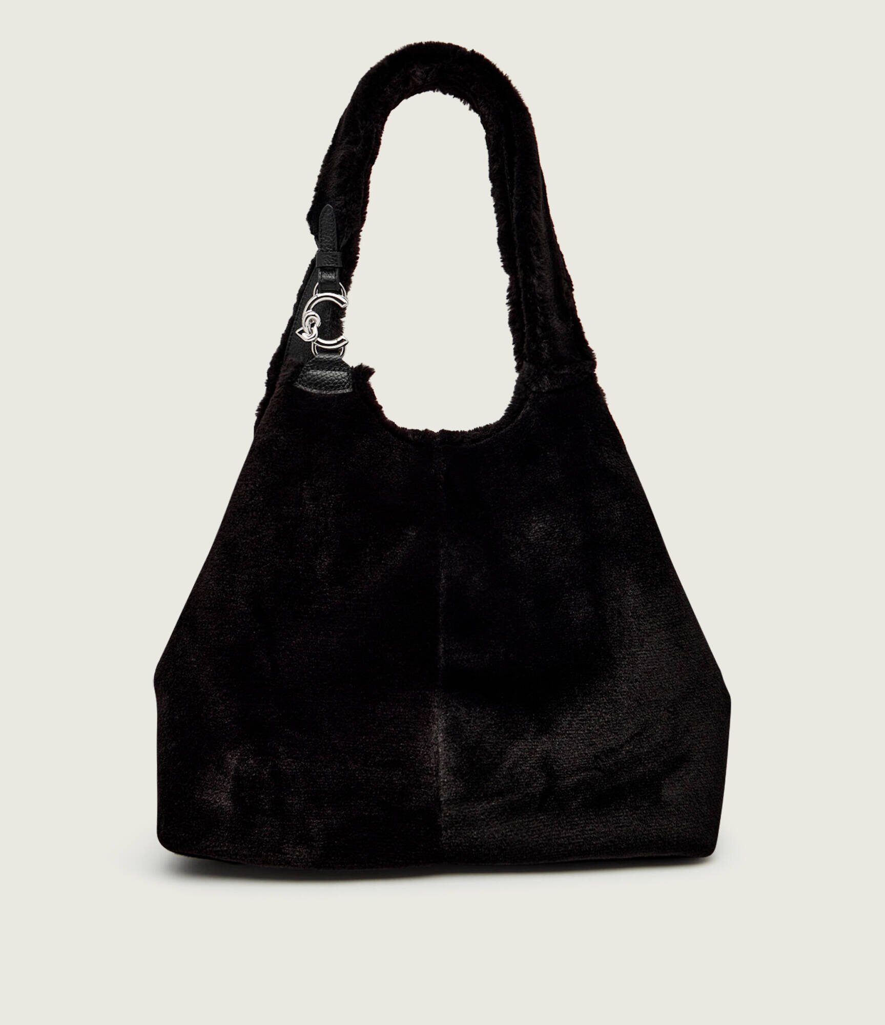 COCCINELLE Geantă shopper C-Easy | shearling cu adaos de piele