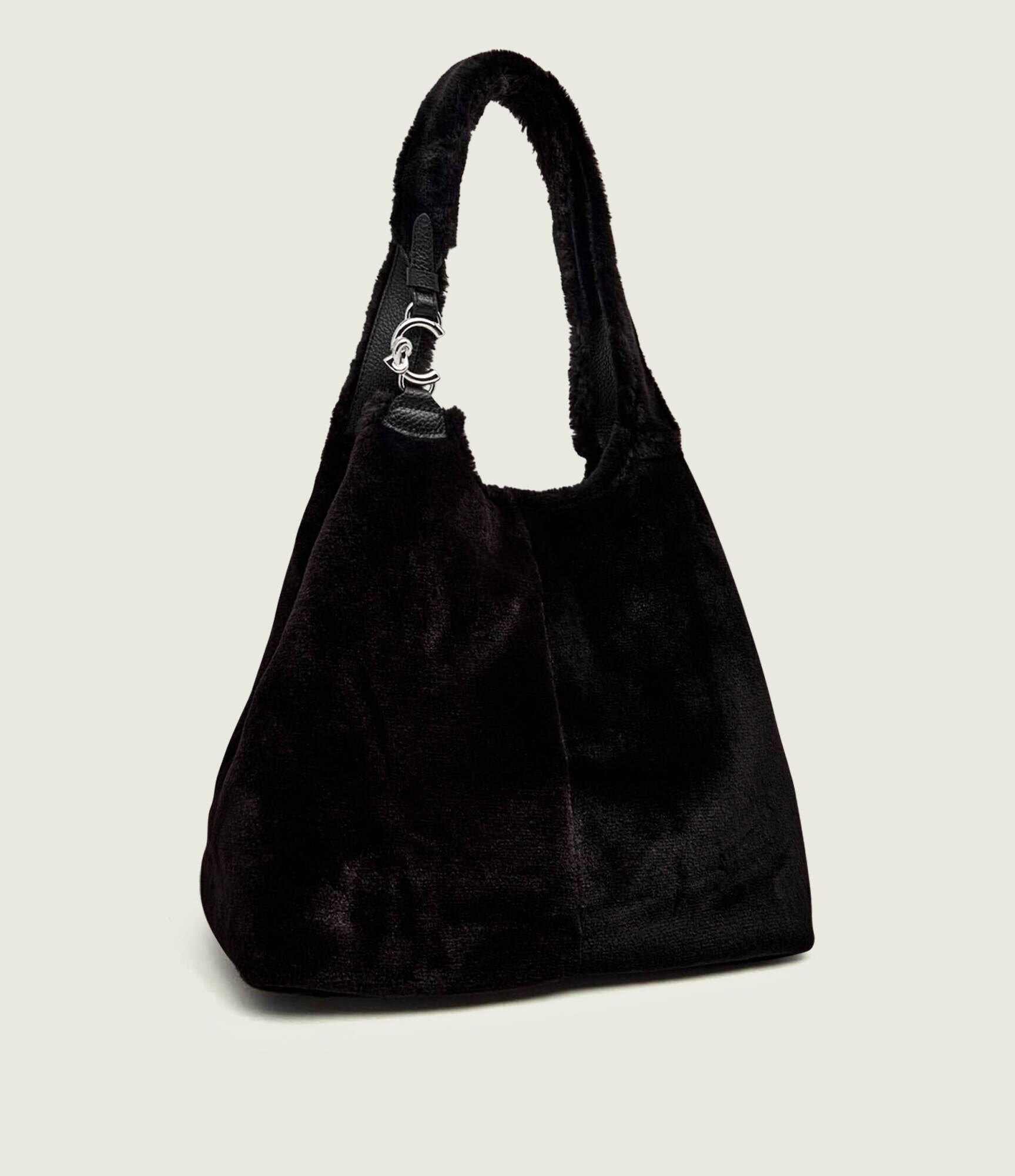 COCCINELLE Geantă shopper C-Easy | shearling cu adaos de piele
