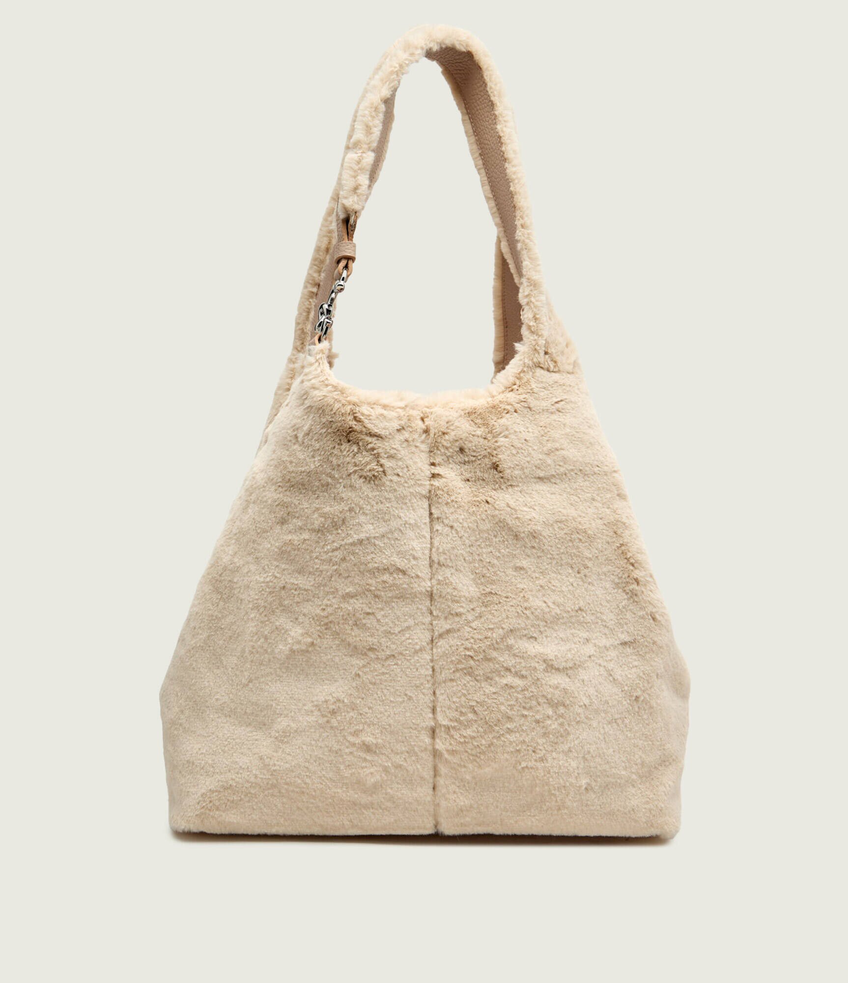 COCCINELLE Geantă shopper C-Easy | shearling cu adaos de piele