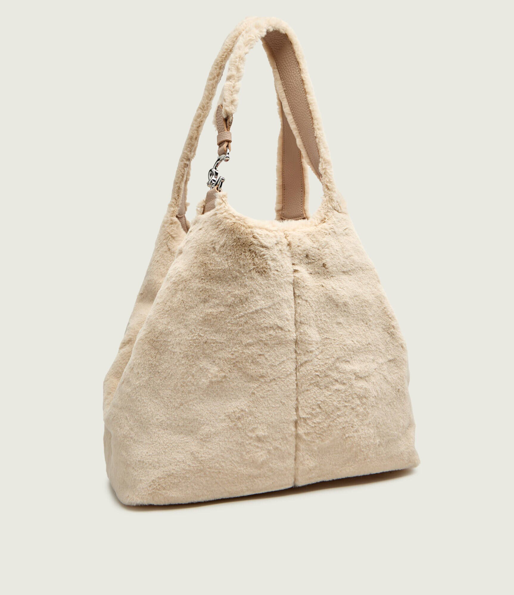 COCCINELLE Geantă shopper C-Easy | shearling cu adaos de piele