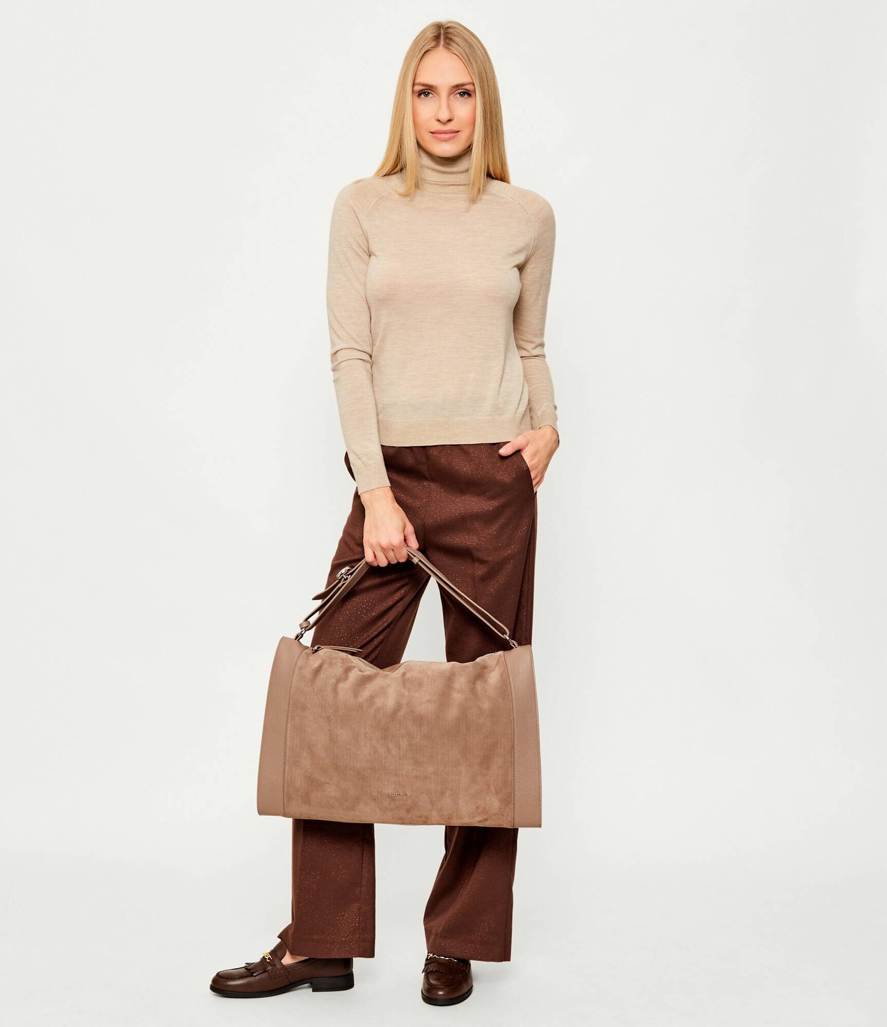 COCCINELLE Geantă shopper Elinor | piele întoarsă