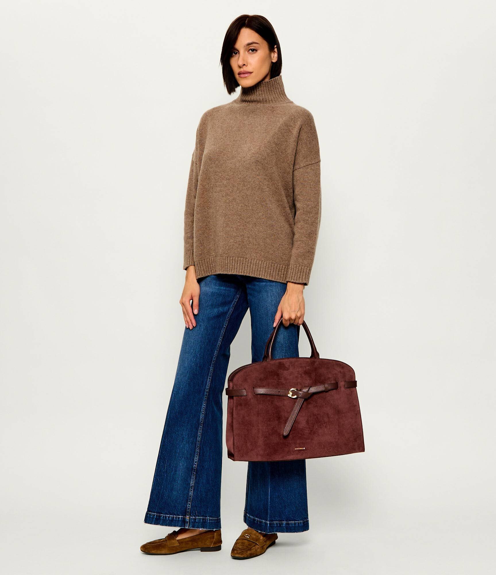 COCCINELLE Geantă shopper Sabine | piele întoarsă