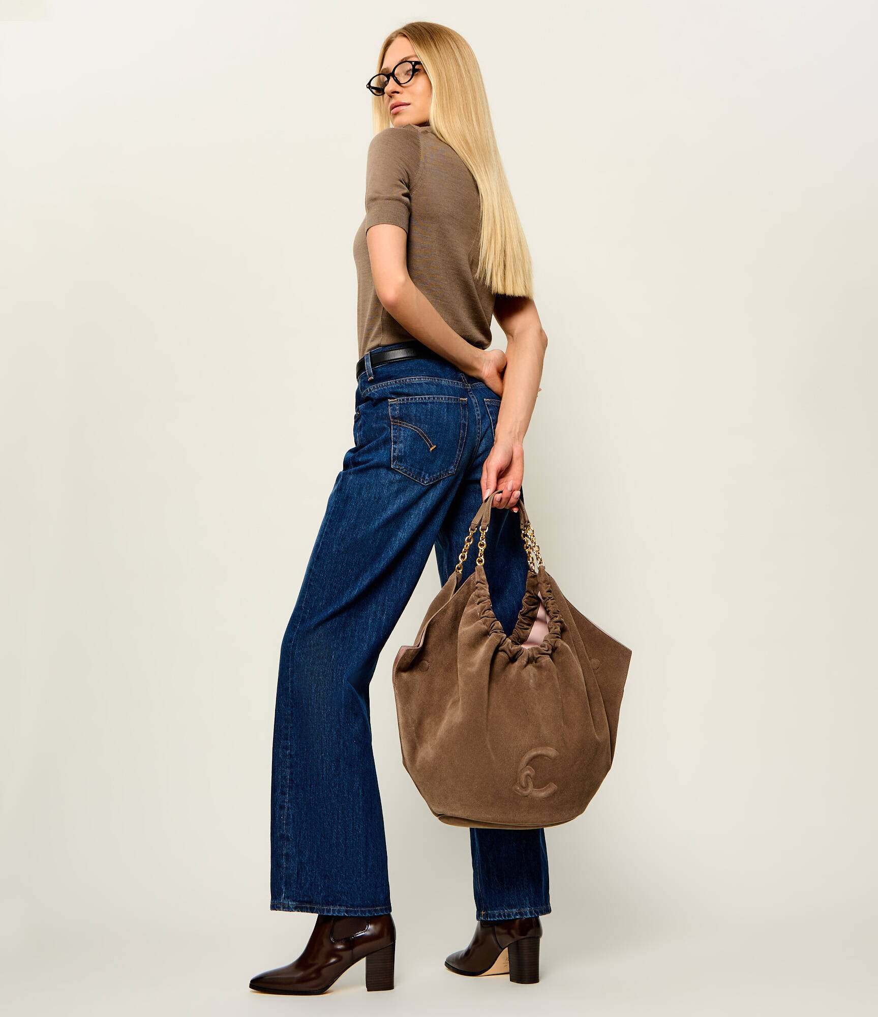 COCCINELLE Geantă shopper Smash | piele întoarsă