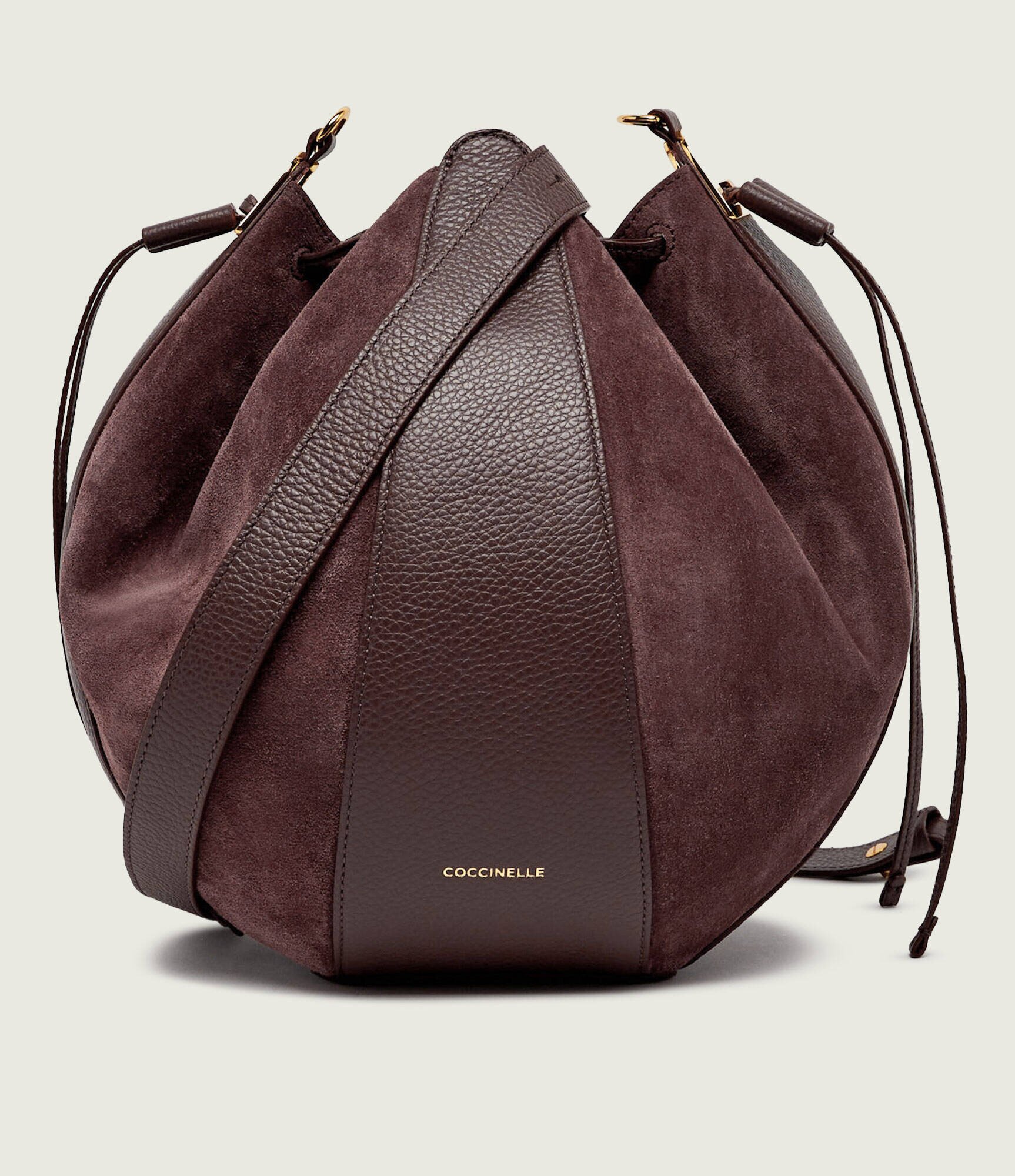 COCCINELLE Geantă tip sac + borsetă Boom | zamsz cu adaos de piele