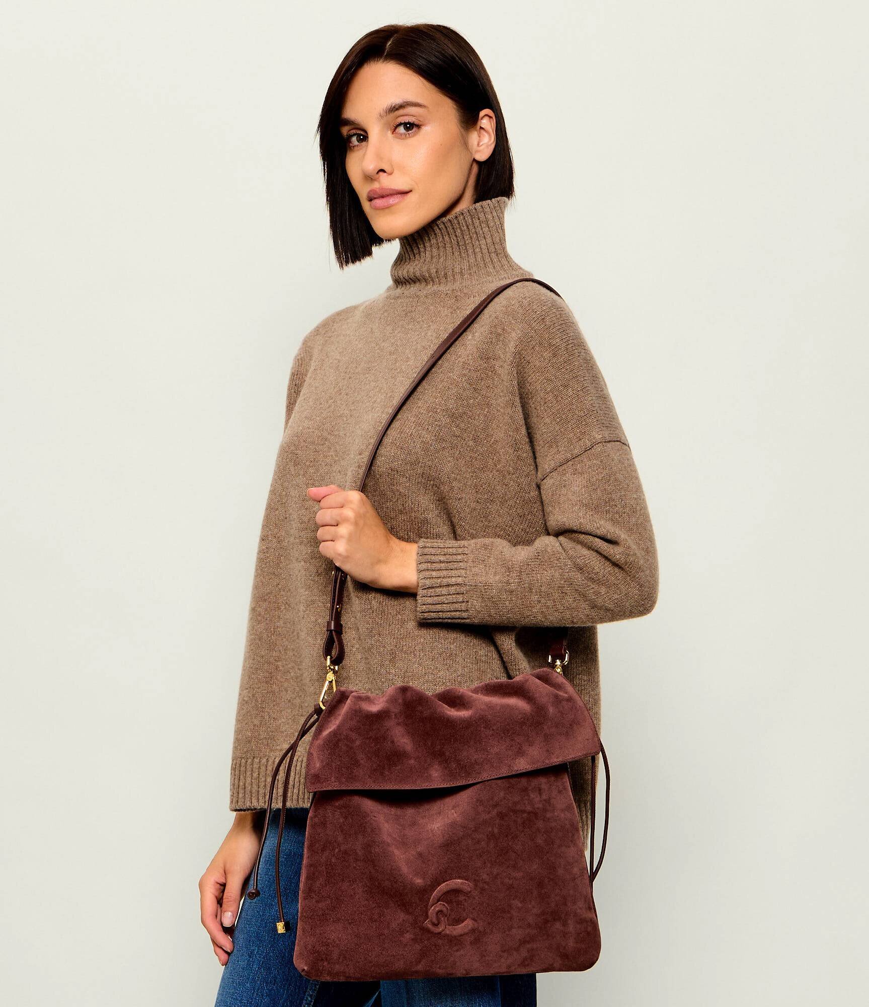 COCCINELLE Geantă tip sac Lidia | piele întoarsă