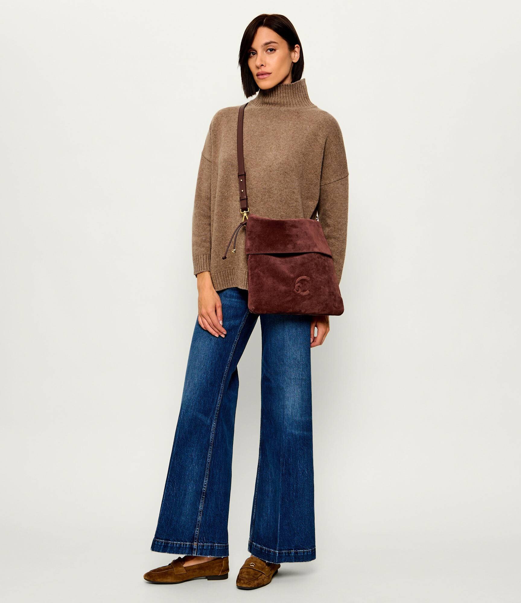 COCCINELLE Geantă tip sac Lidia | piele întoarsă
