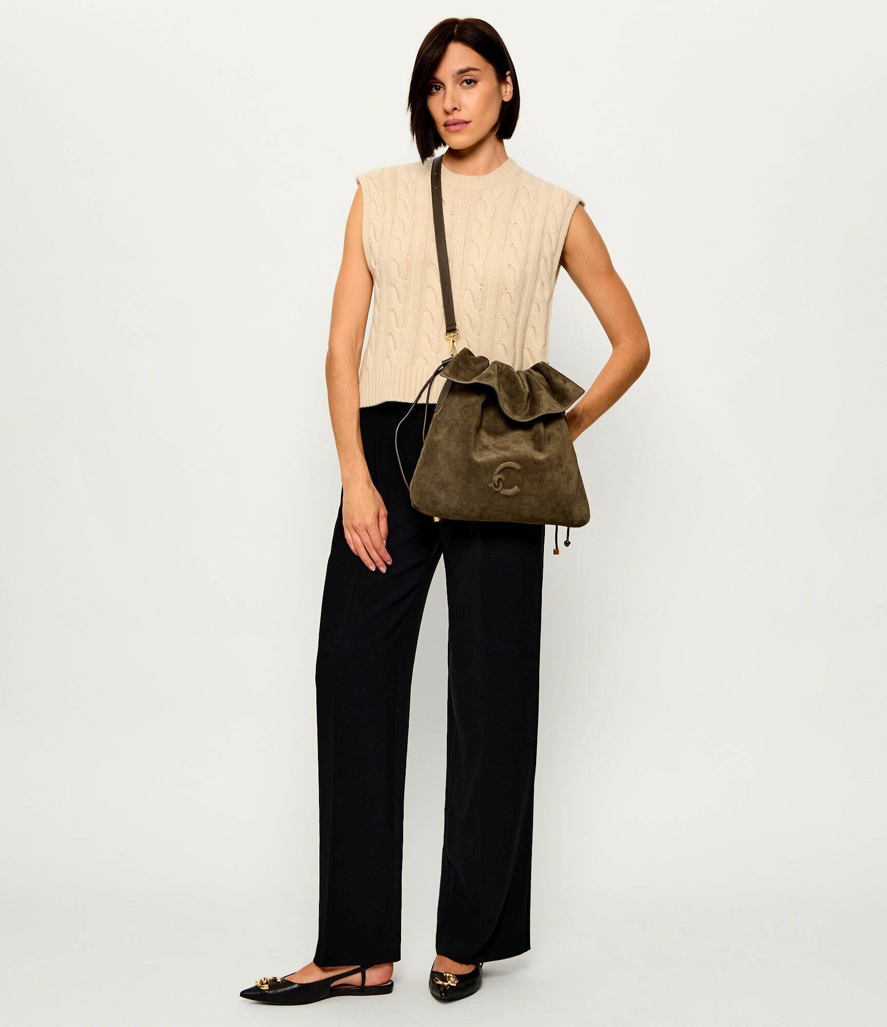 COCCINELLE Geantă tip sac Lidia | piele întoarsă
