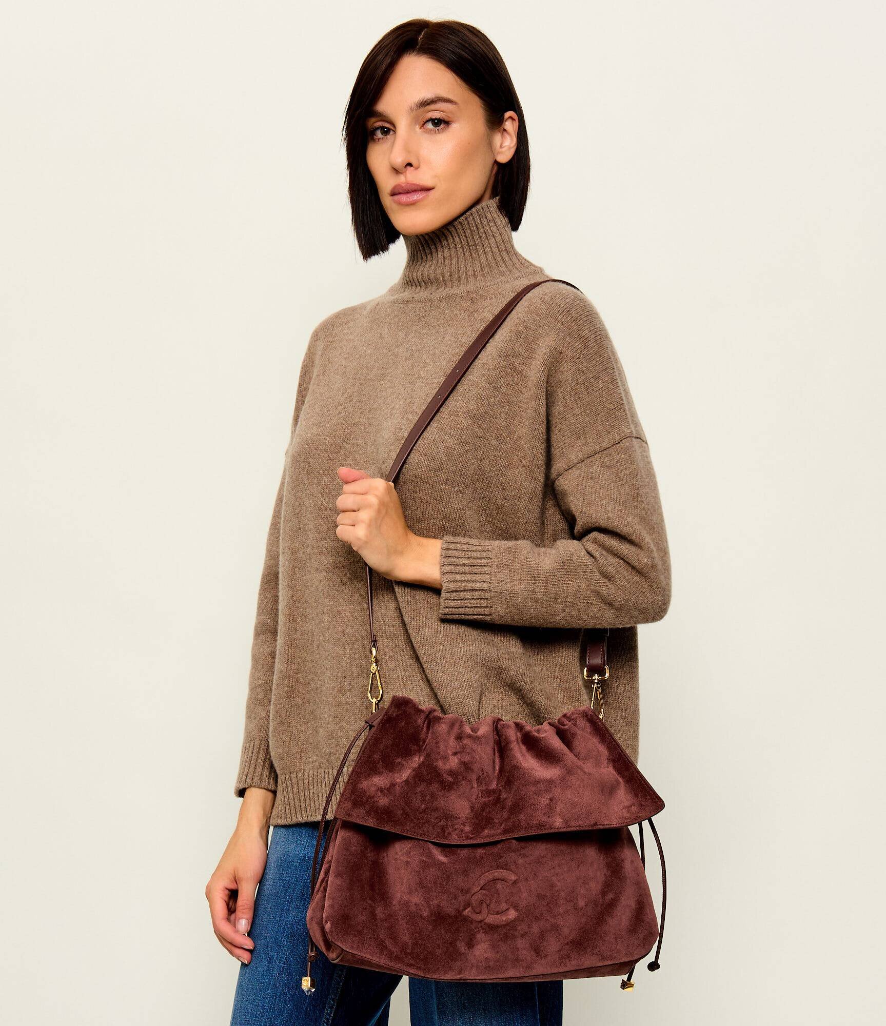 COCCINELLE Geantă tip sac Lidia | piele întoarsă