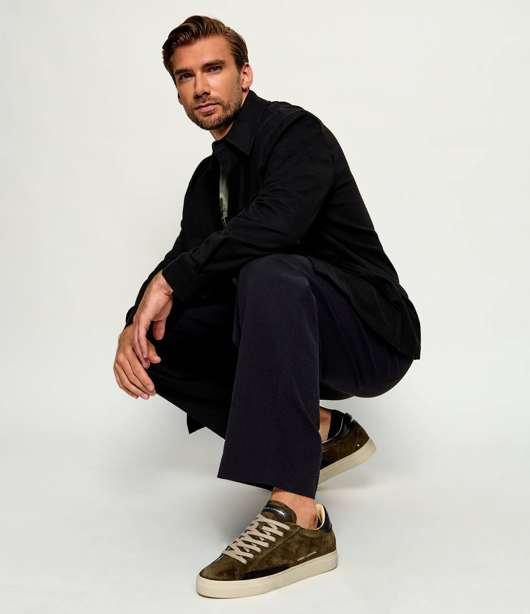 Crime London Sneakers Essential | piele întoarsă cu adaos de piele