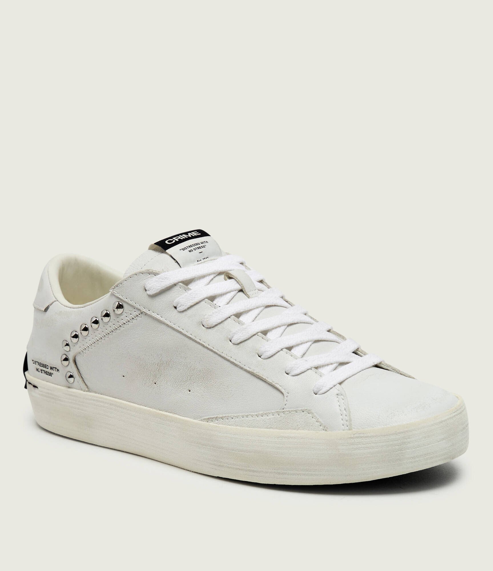 Crime London Teniși din piele Distressed