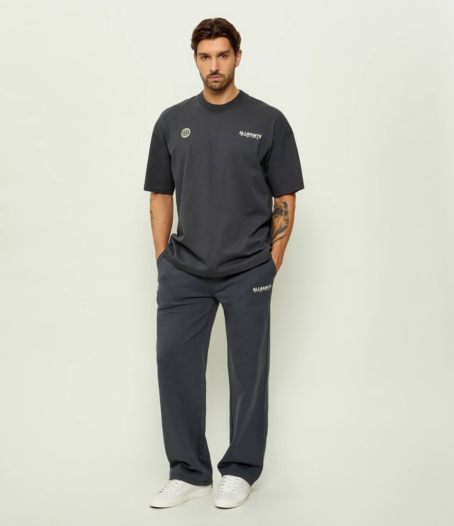 Crime London Teniși din piele Distressed