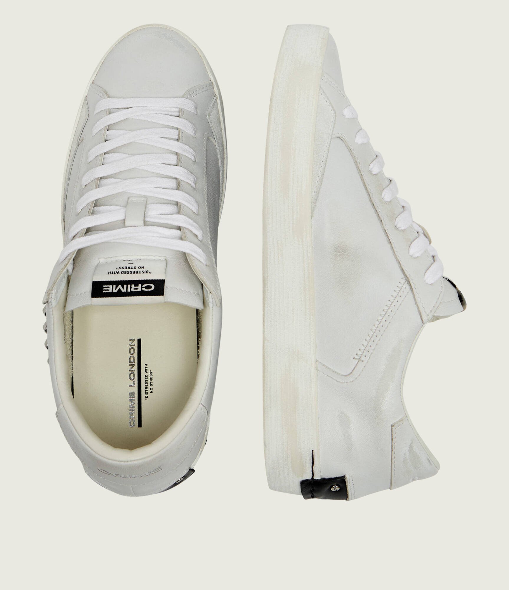 Crime London Teniși din piele Distressed