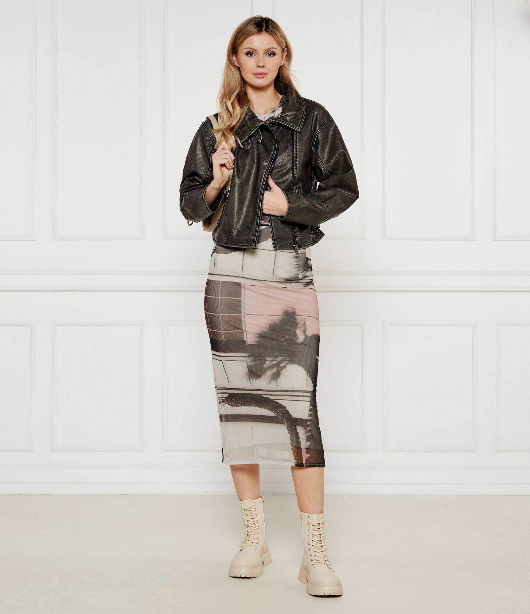Desigual Geacă de piele CHAQ_SACRAMENTO | Oversize fit