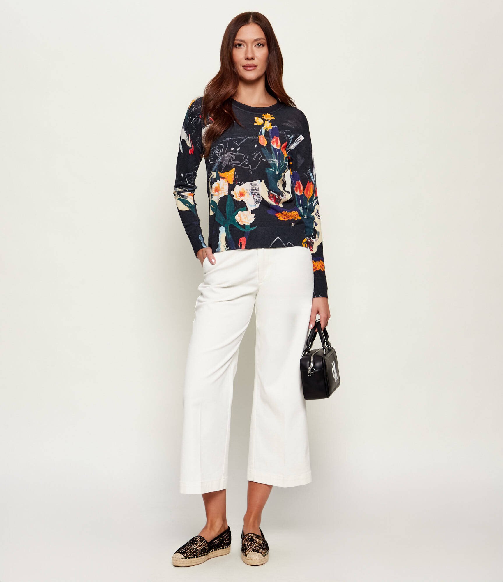 Desigual Pulover Nantes Lacroix | Slim Fit | cu adaos de in