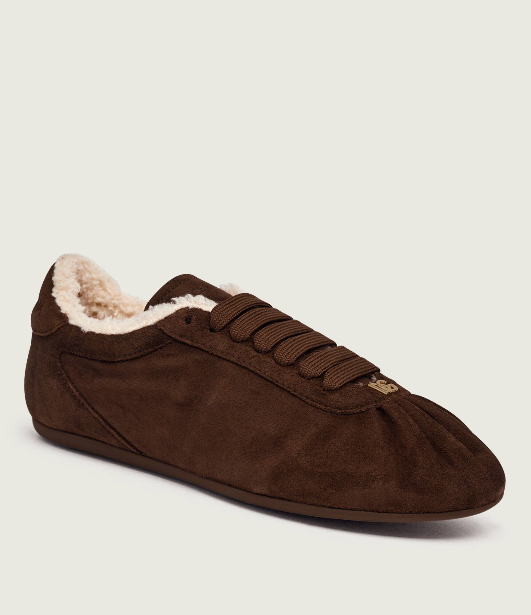Dolce & Gabbana Căptușite sneakers Ballet | shearling | piele întoarsă