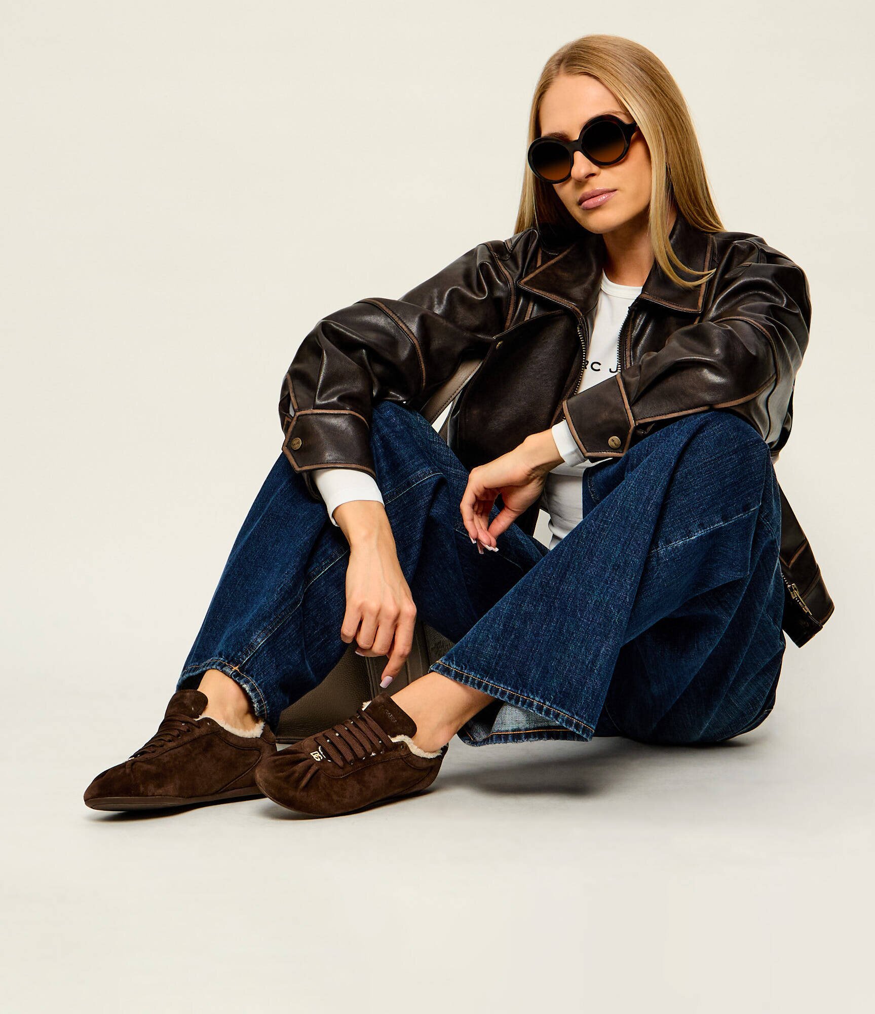Dolce & Gabbana Căptușite sneakers Ballet | shearling | piele întoarsă