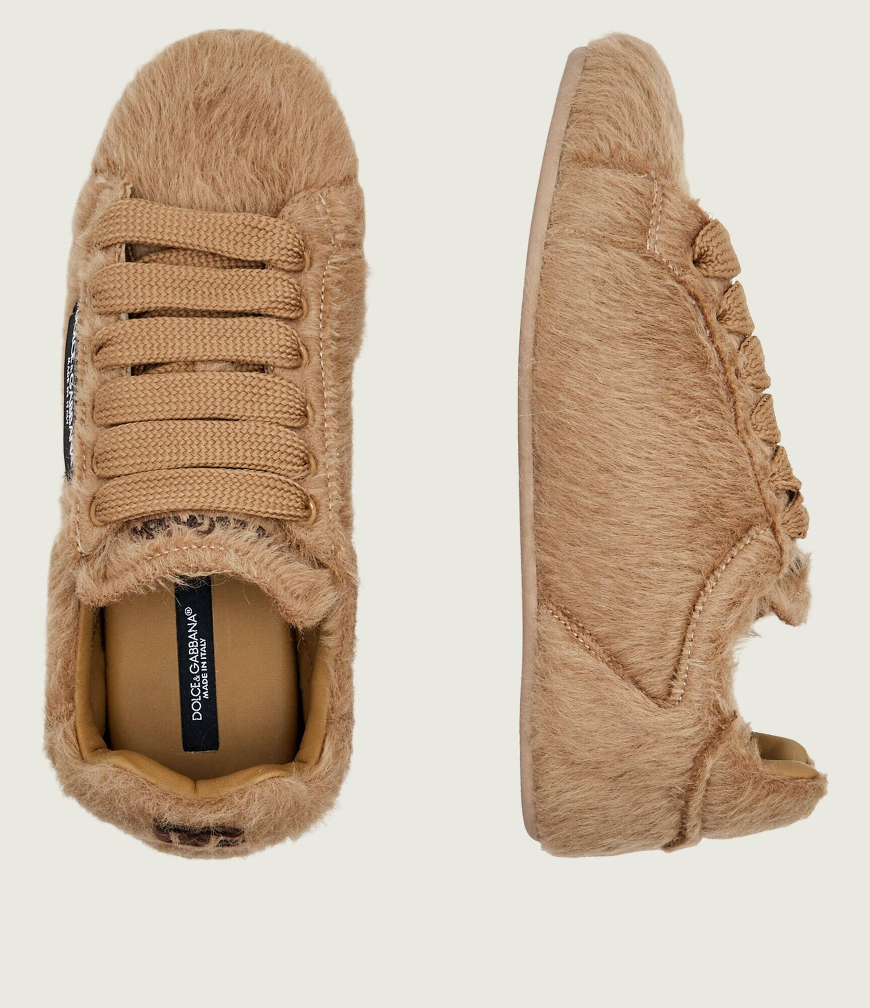 Dolce & Gabbana De lână sneakers Portofino Soft cu adaos de piele | shearling