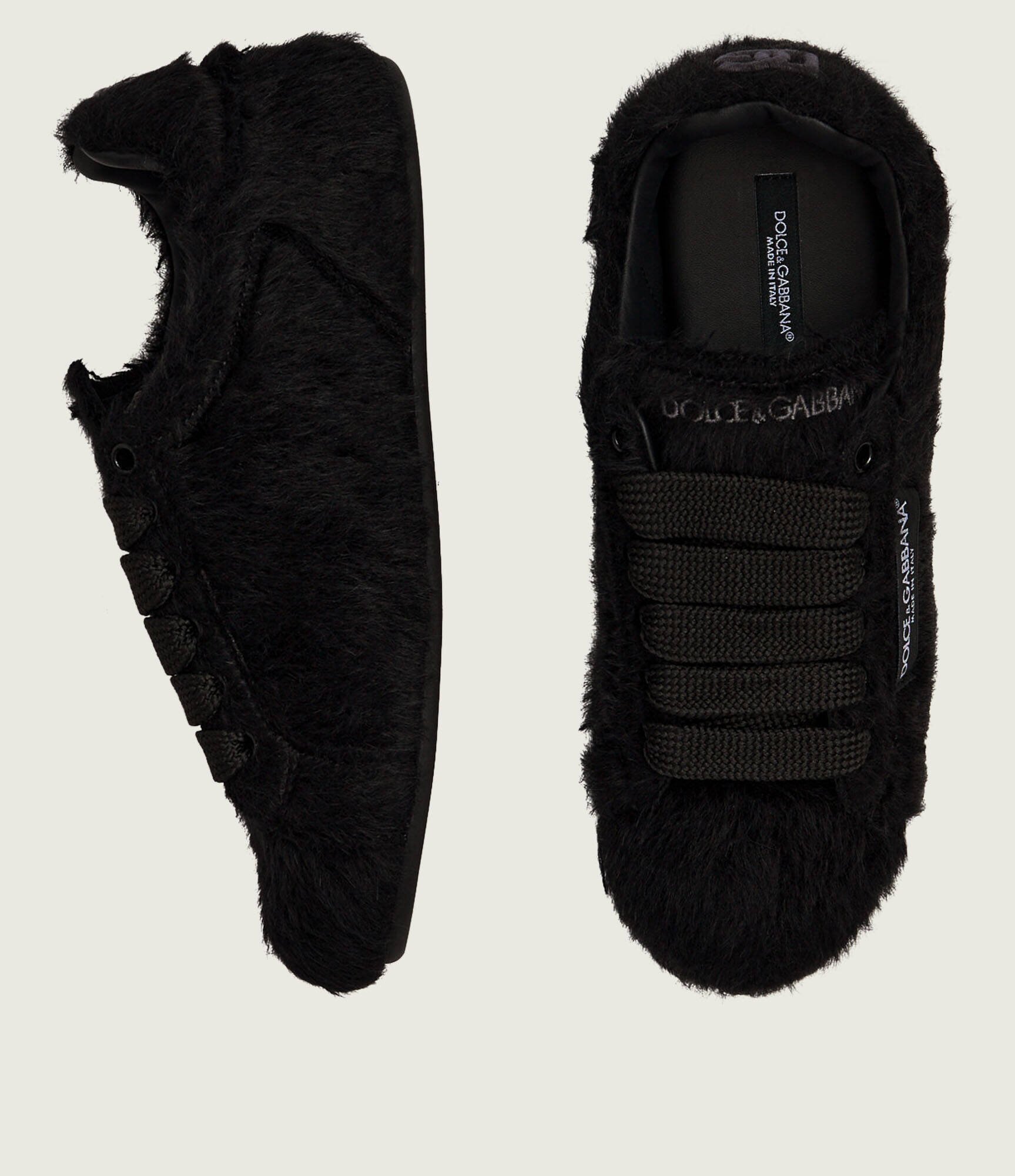 Dolce & Gabbana De lână sneakers Portofino Soft cu adaos de piele | shearling