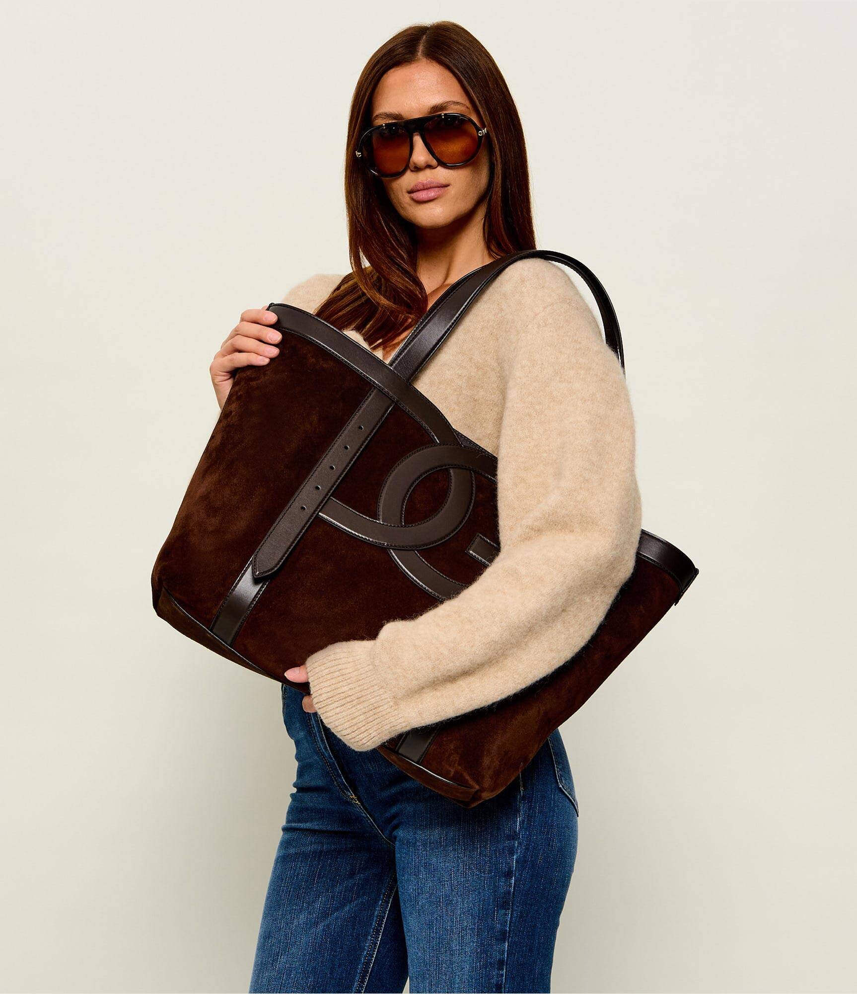 Dolce & Gabbana Geantă shopper + borsetă DG Belt | piele întoarsă