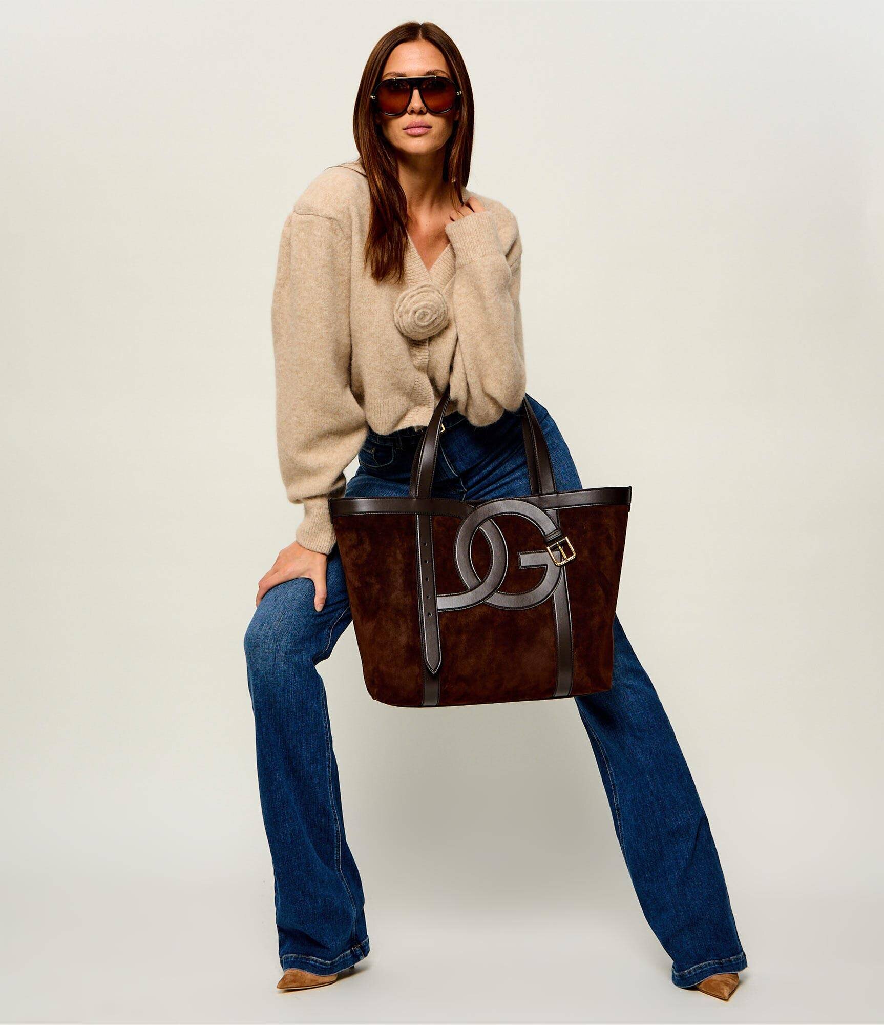 Dolce & Gabbana Geantă shopper + borsetă DG Belt | piele întoarsă