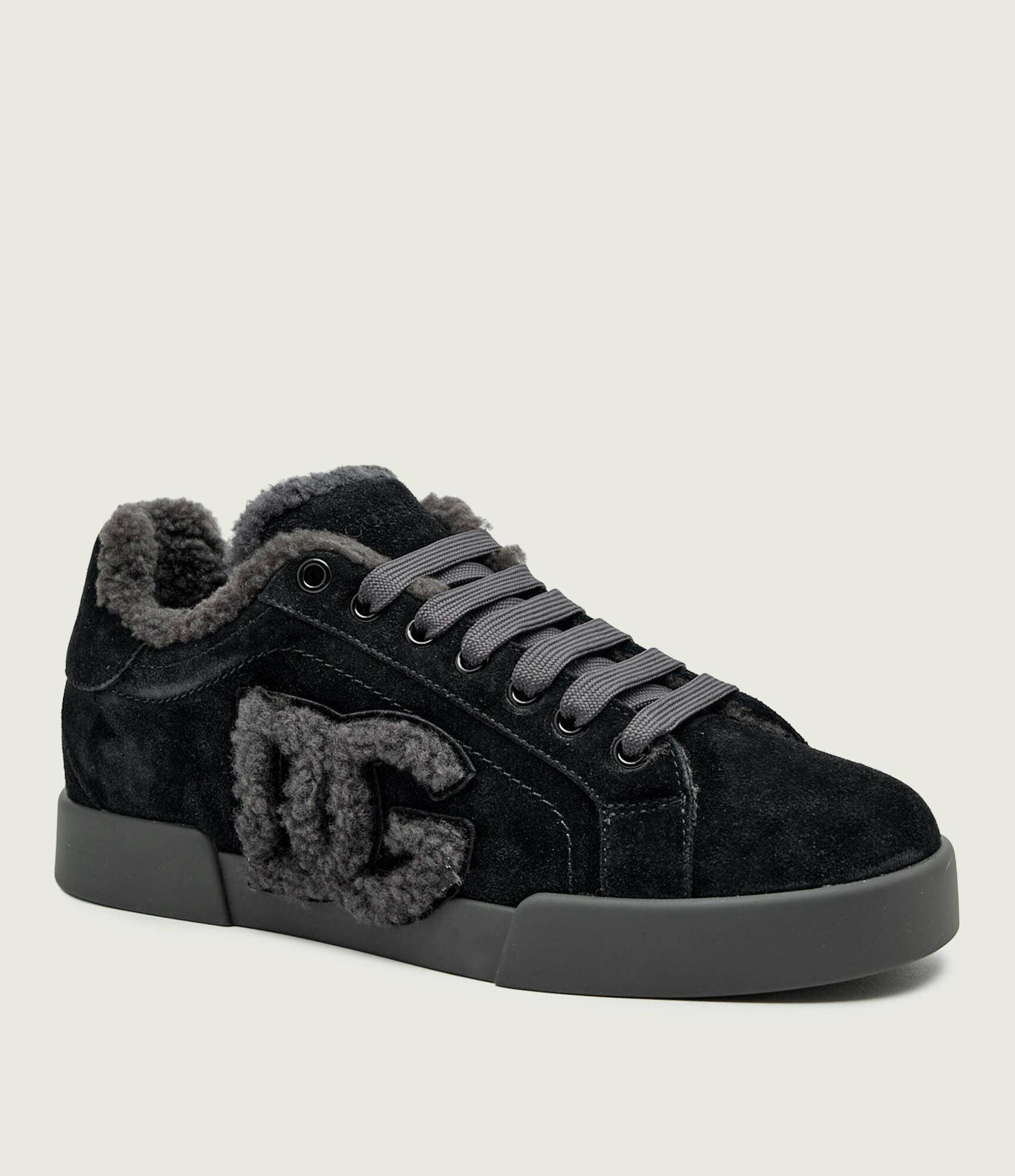 Dolce & Gabbana Teniși din piele | shearling