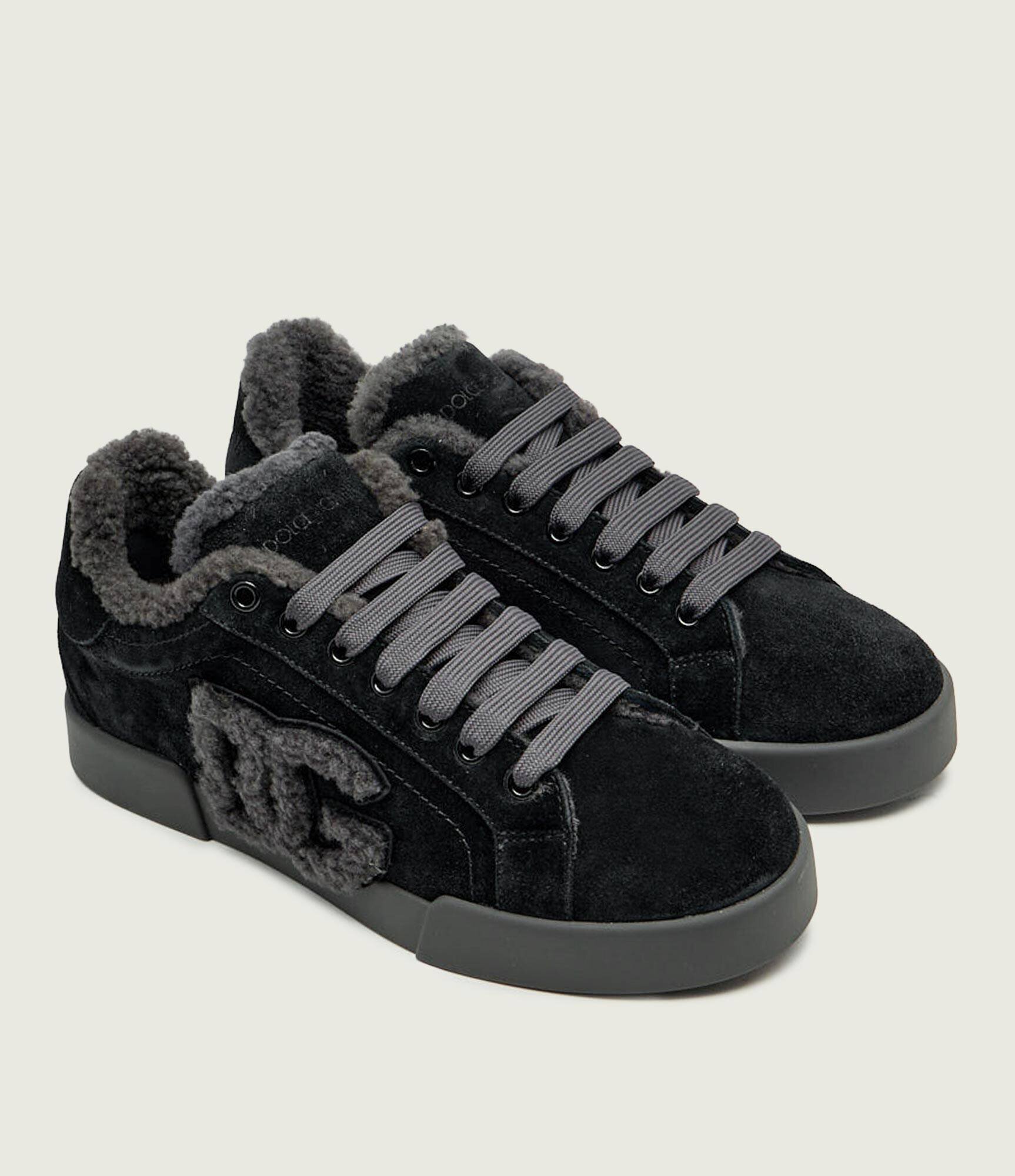 Dolce & Gabbana Teniși din piele | shearling