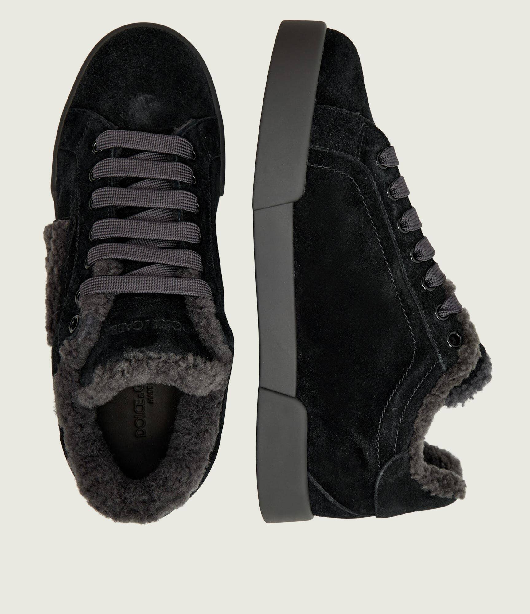 Dolce & Gabbana Teniși din piele | shearling