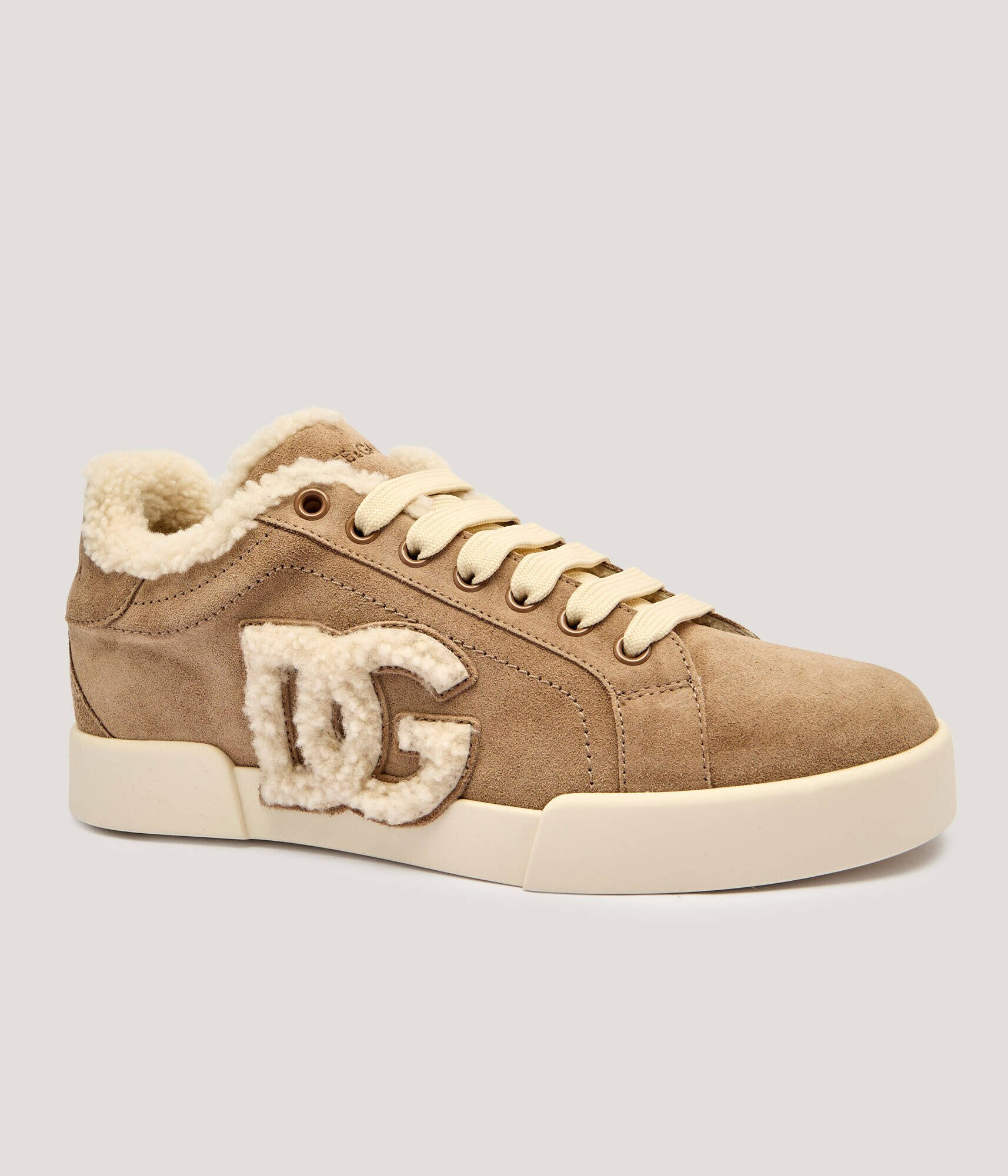 Dolce & Gabbana Teniși din piele | shearling