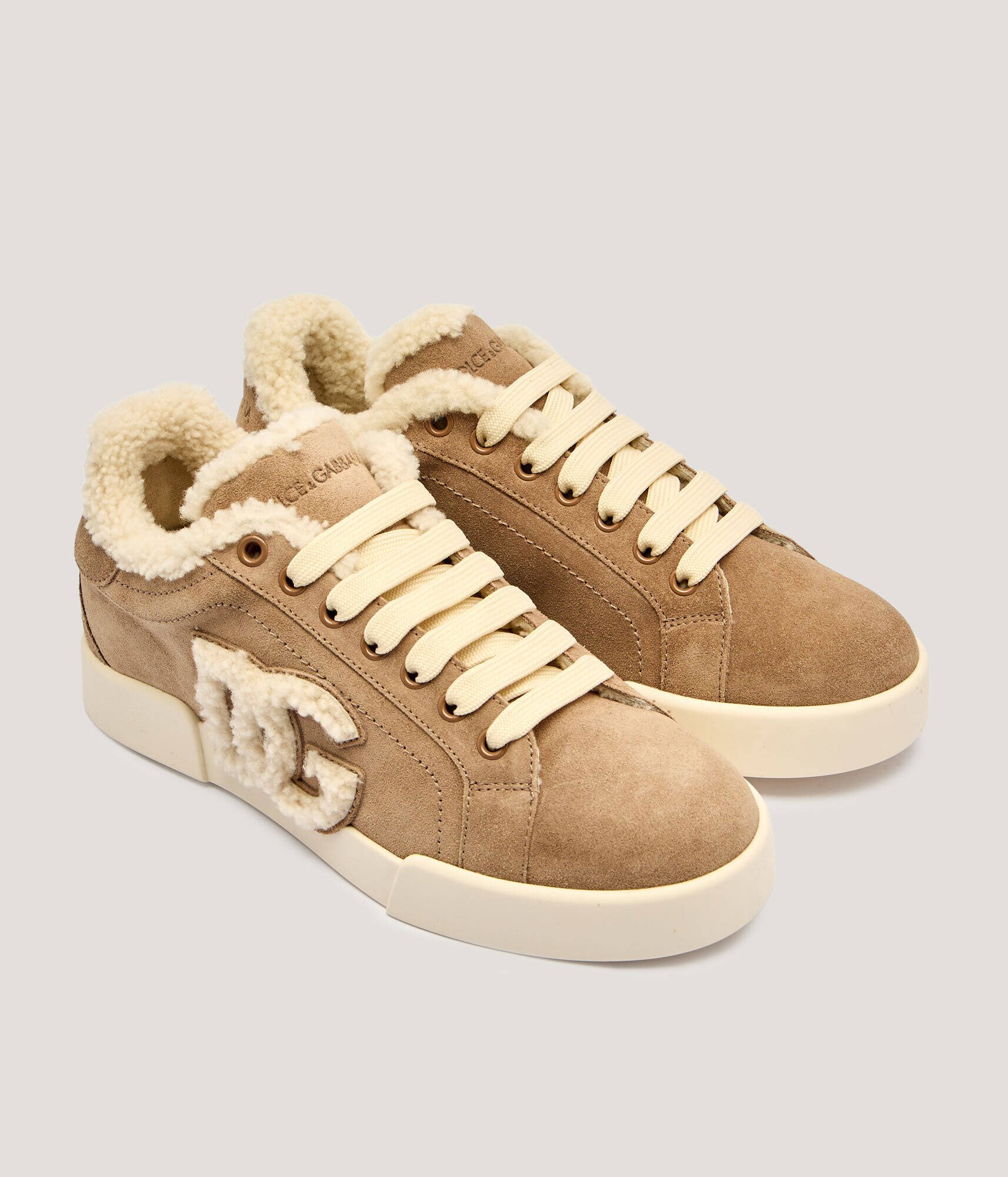 Dolce & Gabbana Teniși din piele | shearling