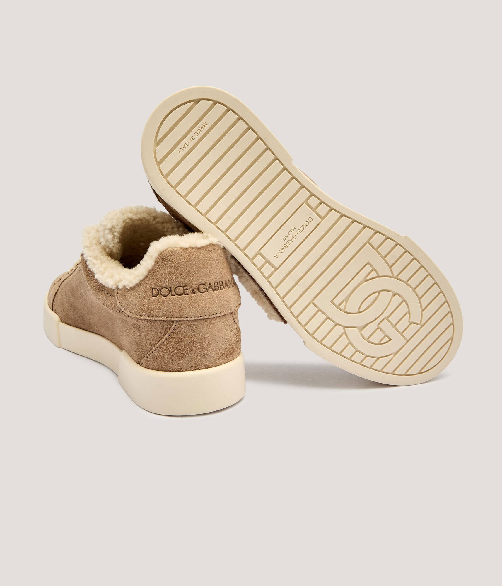 Dolce & Gabbana Teniși din piele | shearling