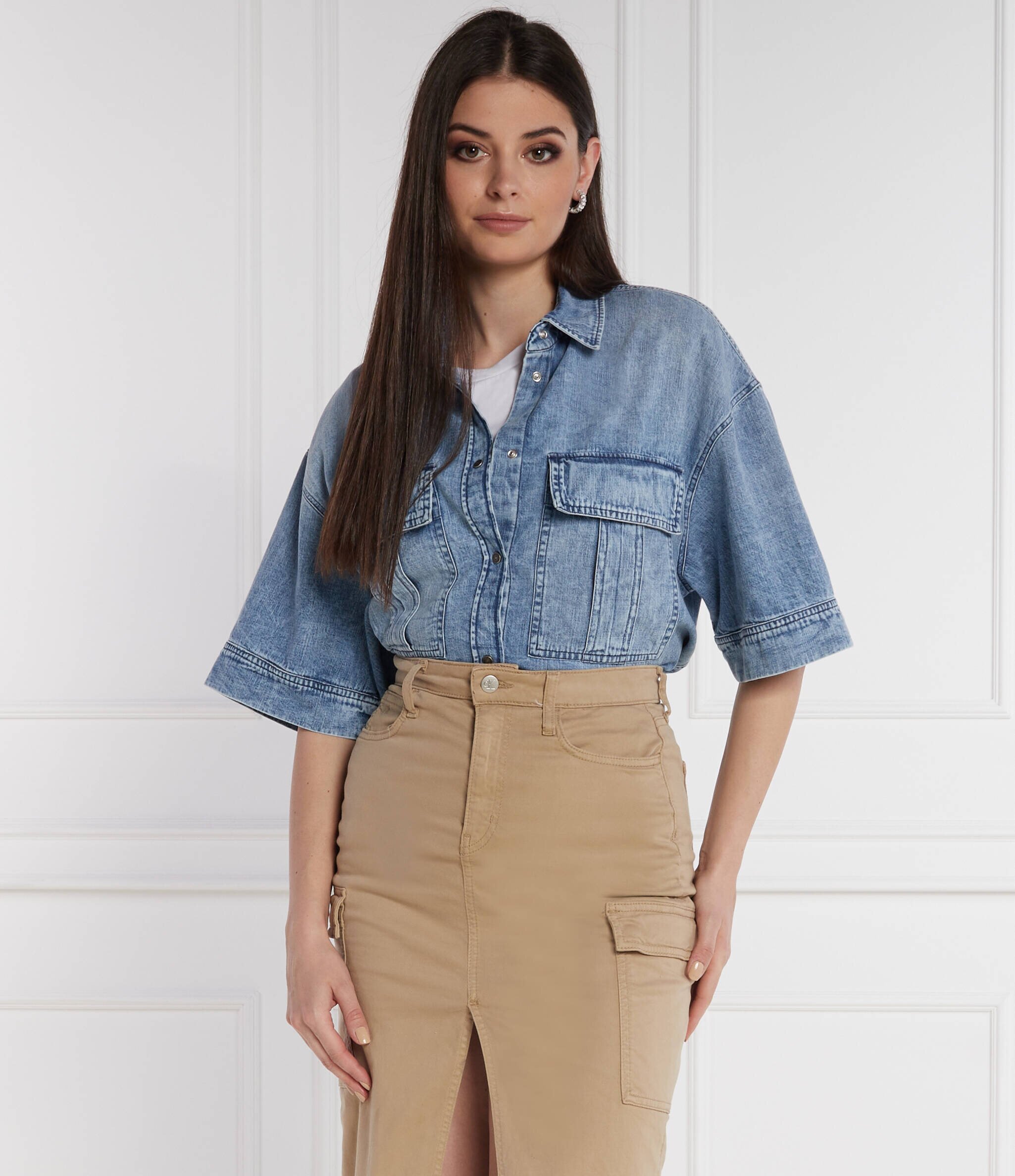 DONDUP - made in Italy De blugi cămașă | Oversize fit
