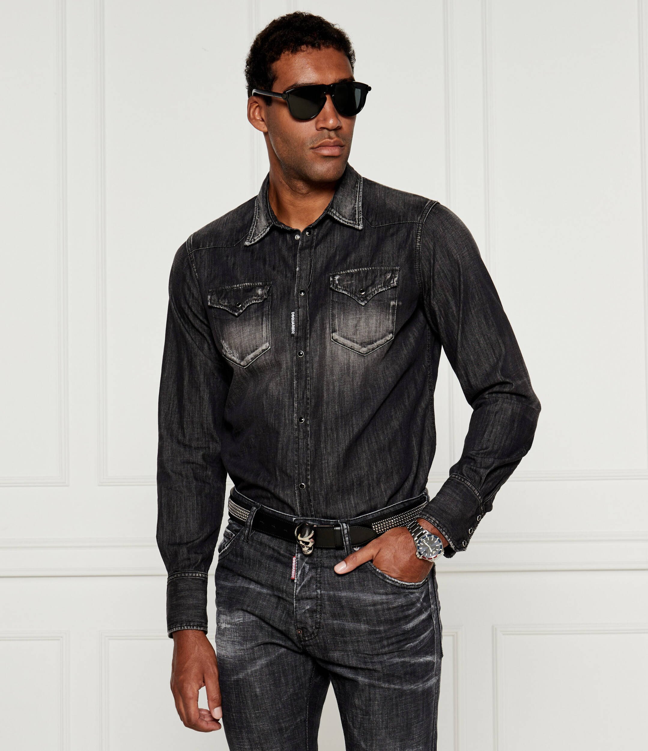 Dsquared2 De blugi cămașă Classic Western | Regular Fit